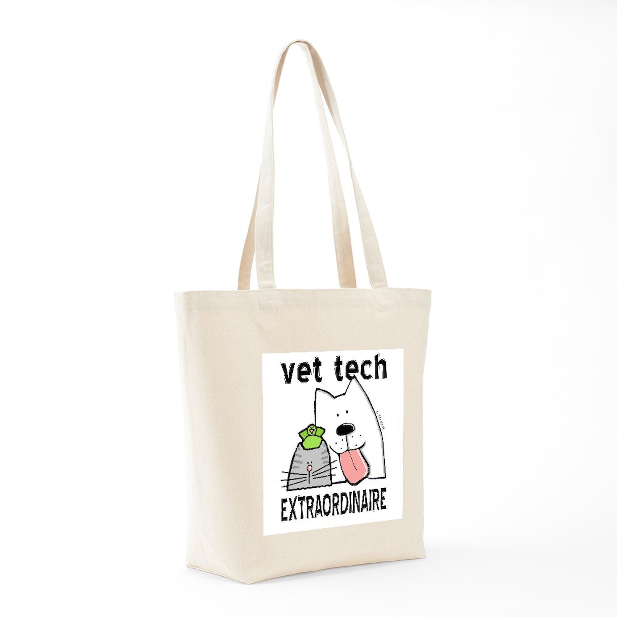 Vet Tech Extraordinaire Tote Bag - Natural Canvas Reusable Shopping Bag for Veterinary Professionals | Perfect for Work, School & Groceries