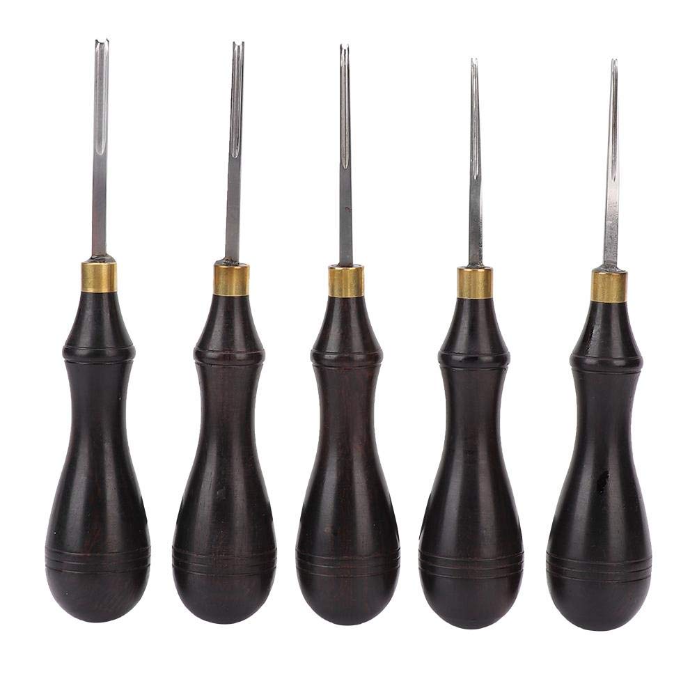 Premium Leather Edge Beveller Tool - 4# Steel Blade with Ebony Handle for Leathercraft & DIY Projects - Perfect for Leather Trimming, Beveling & Edge Finishing