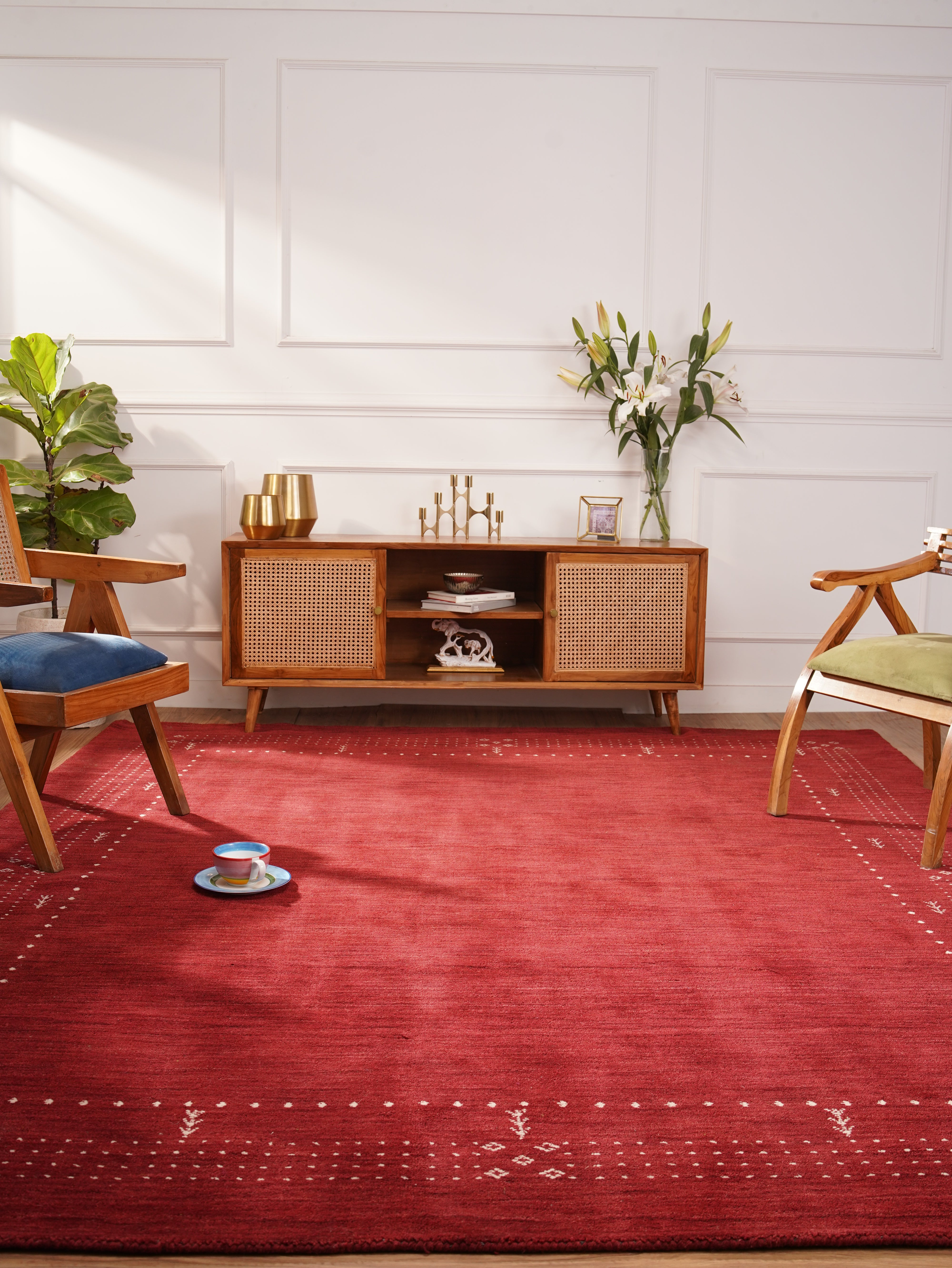 Genoa Premium Hand Knotted Wool Rug - Soft & Durable Area Rug for Living Room, Bedroom, Dining Room - Traditional Persian Style Home Decor