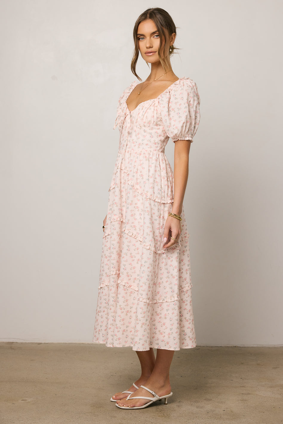 Jamie Floral Midi Dress for Women - Elegant Summer Casual Dress with V-Neck & Flowy Skirt | Perfect for Garden Parties, Date Nights & Vacation Wear