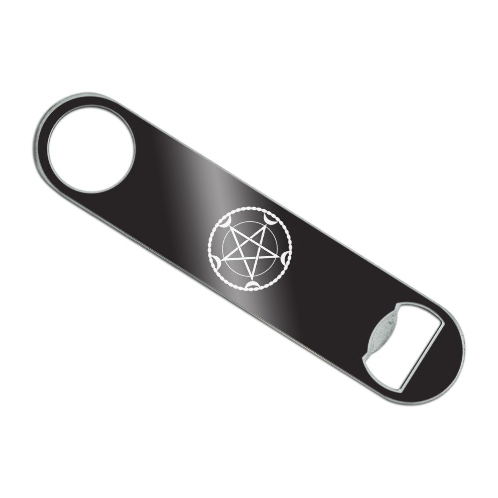 Pentacle Pentagram Moon Goddess Wiccan Witchcraft Stainless Steel Bottle Opener - Perfect for Bartending, Home Bars & Pagan Rituals
