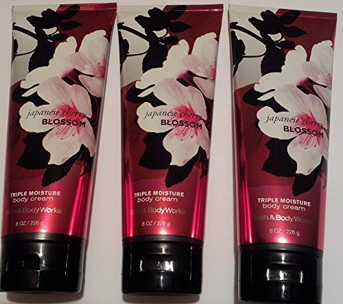 Bath & Body Works Japanese Cherry Blossom Body Cream 3-Pack - Ultra Moisturizing & Long-Lasting Hydration for Dry Skin | Perfect for Daily Use, Gift Sets & Travel Essentials