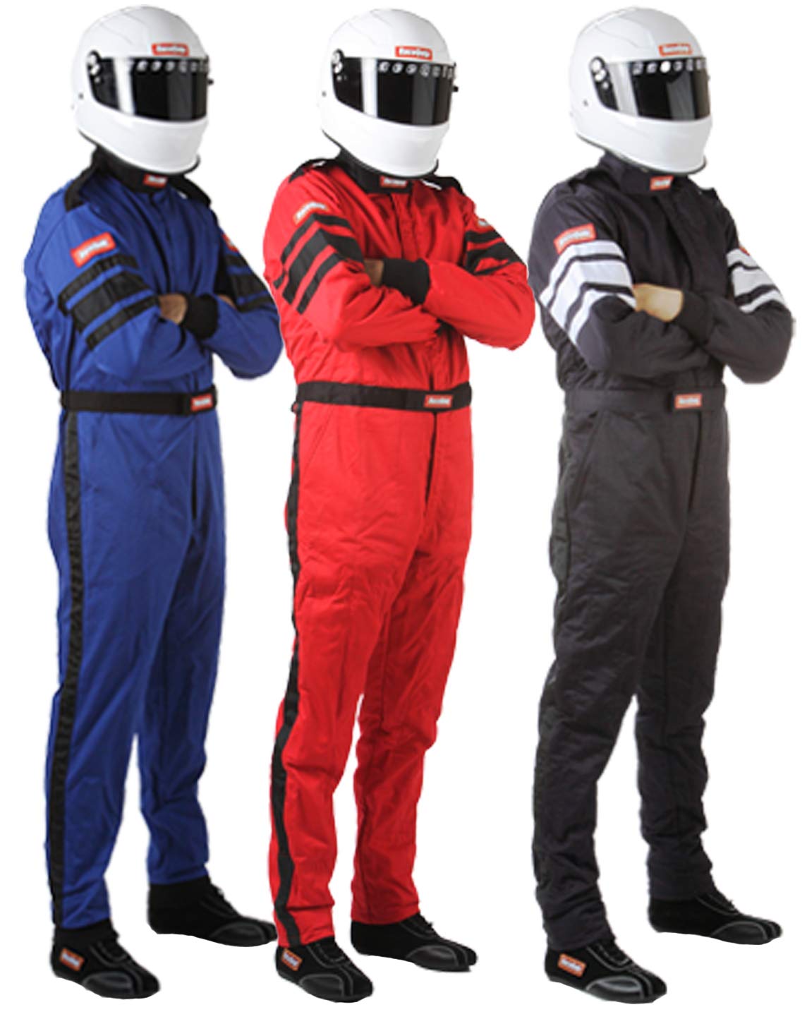 RaceQuip SFI 3.2A/5 Certified One-Piece Racing Fire Suit - Multi-Layer Protection, Black, Size Large (120005) - Ideal for Professional Motorsports, Drag Racing & Track Safety Gear
