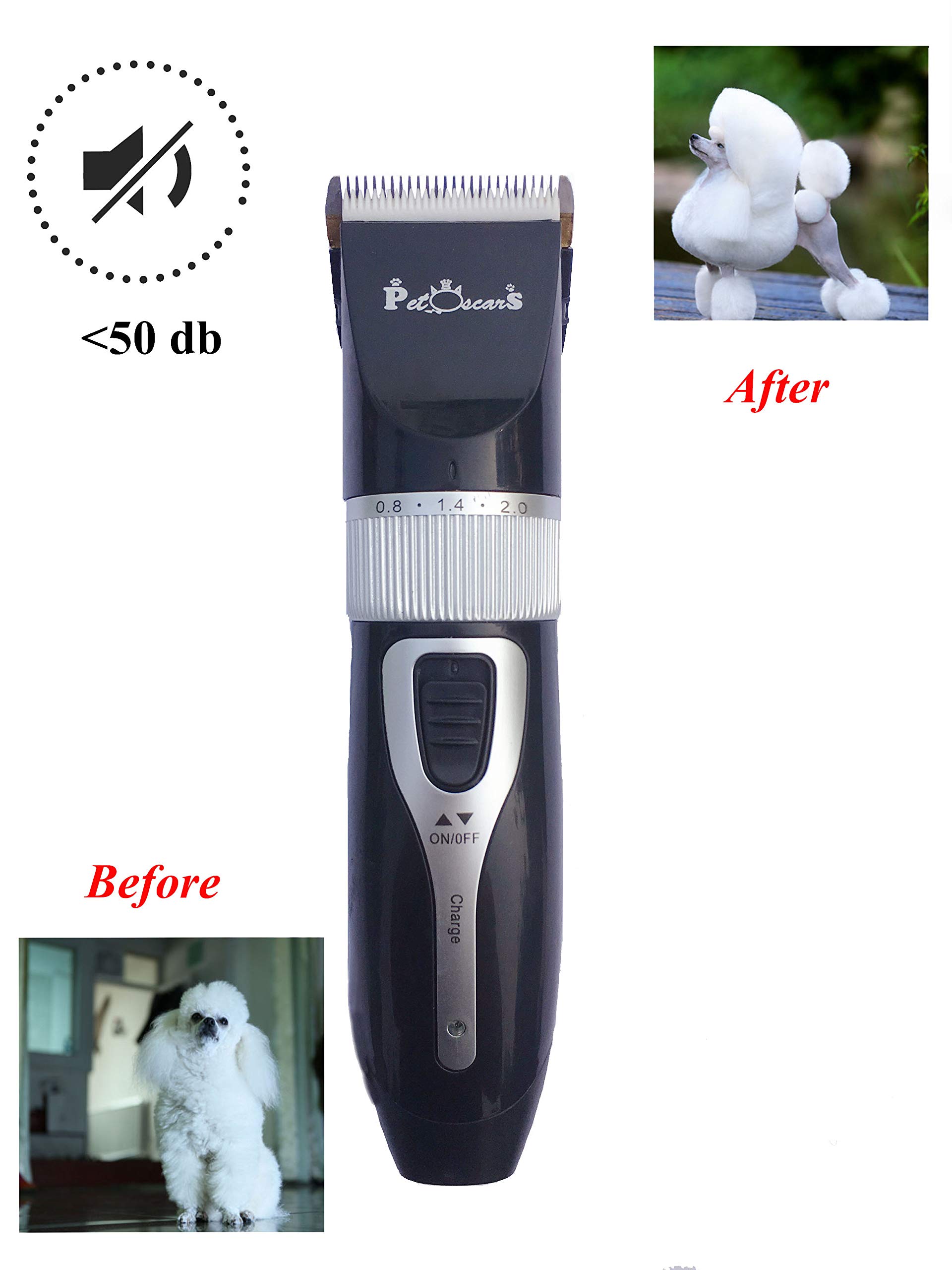 Professional Dog Grooming Kit - Quiet Electric Clippers & Heavy Duty Cordless Pet Shaver for Small Dogs, Cats, Rabbits | Home Grooming & Pet Salon Use