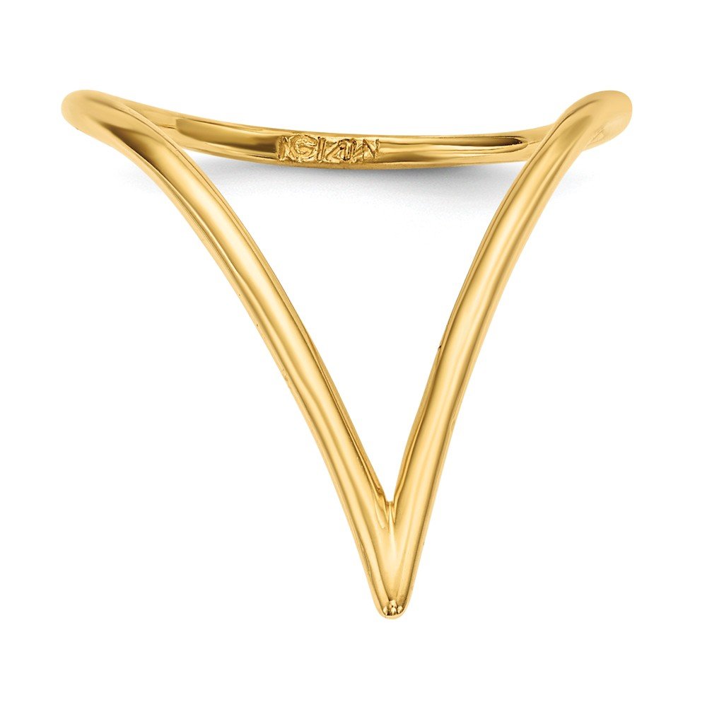 14K Yellow Gold Chevron Shaped Ring for Women - Elegant Geometric Jewelry for Everyday Wear & Special Occasions