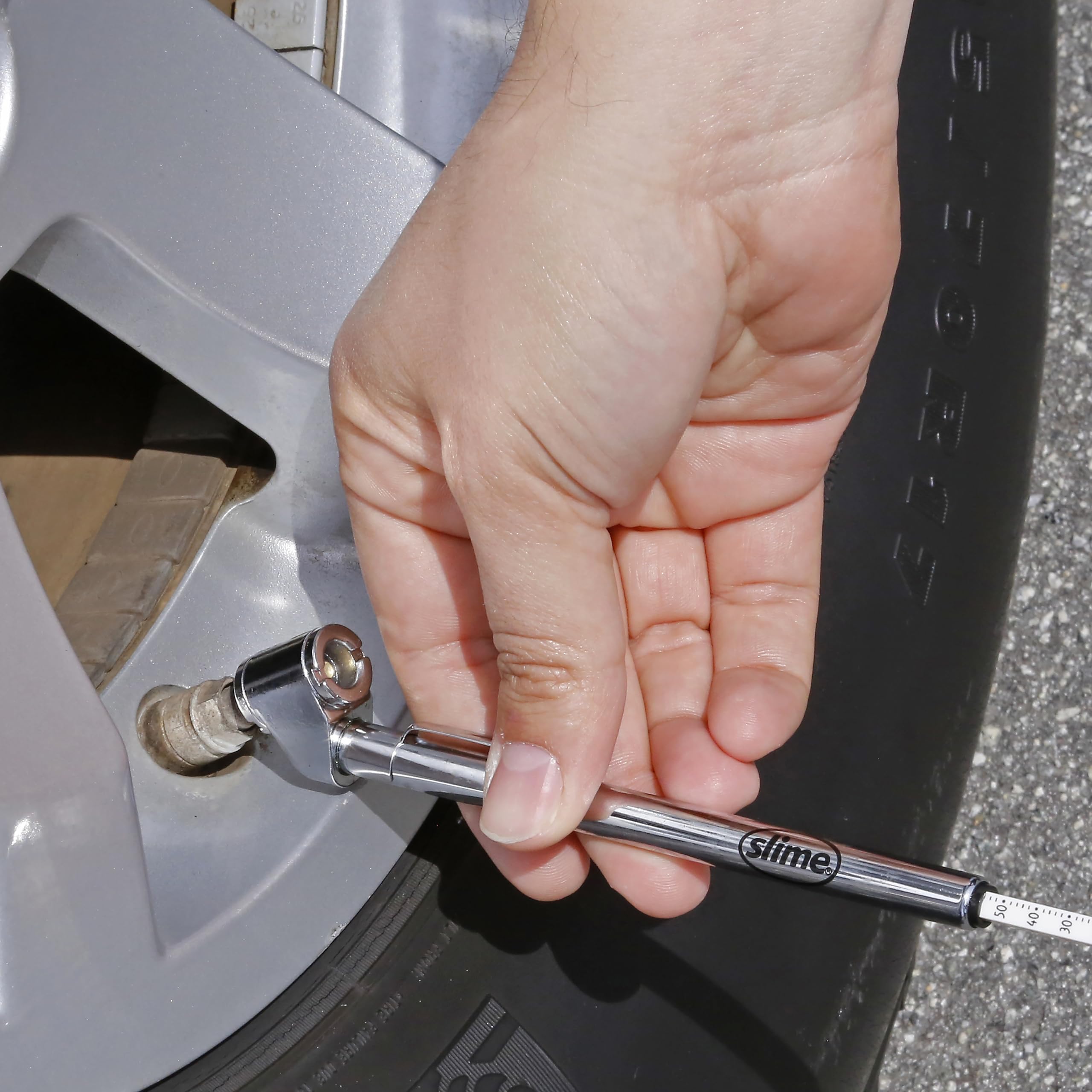 Dual Head Pencil Tire Gauge 10-120 PSI with Valve Extensions - Accurate Air Pressure Measurement for Cars, Bikes & Motorcycles