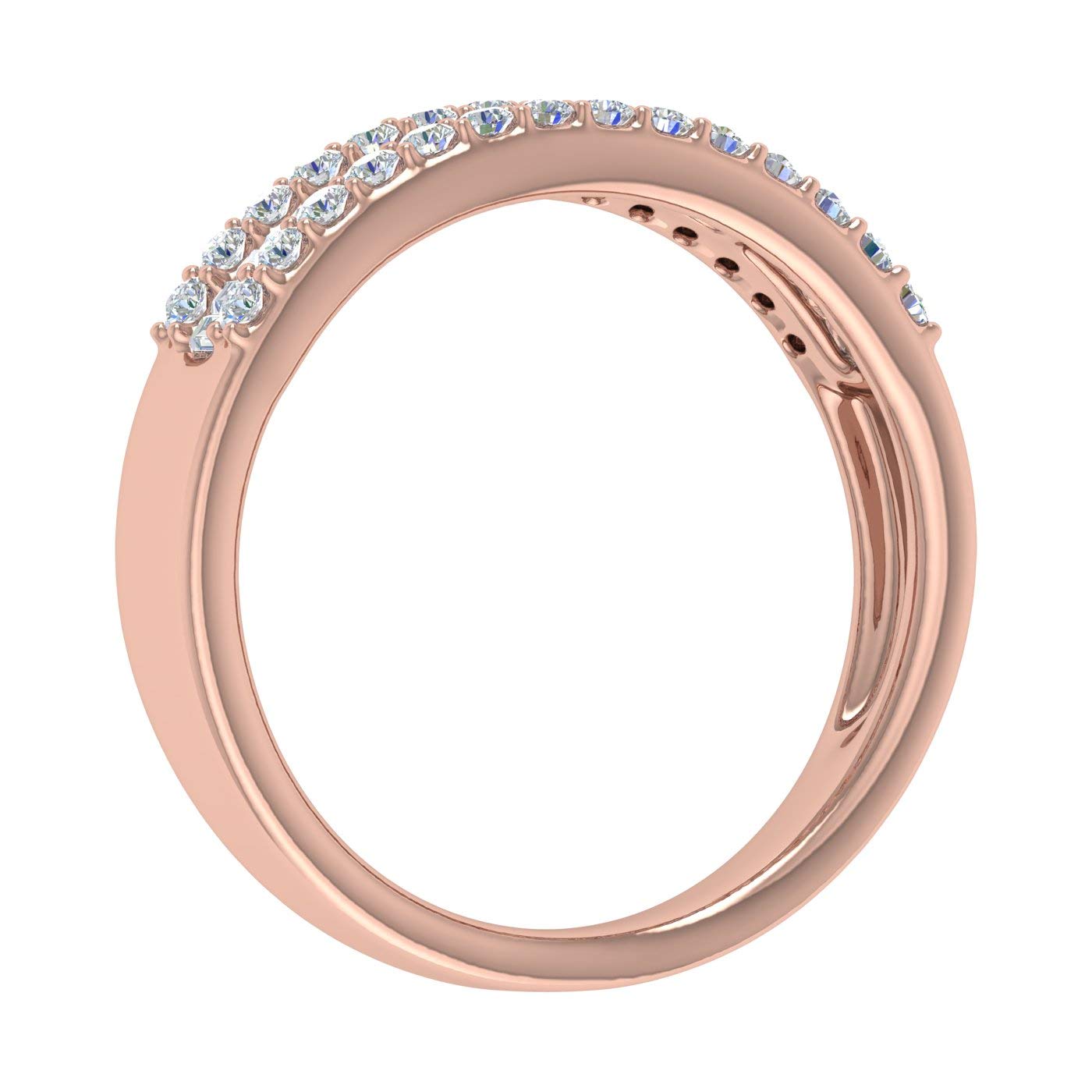 1/2 Carat Baguette & Round Diamond Wedding Band Ring - 10K Gold for Women | Elegant Bridal Jewelry, Anniversary Gift, Engagement Ring Alternative
