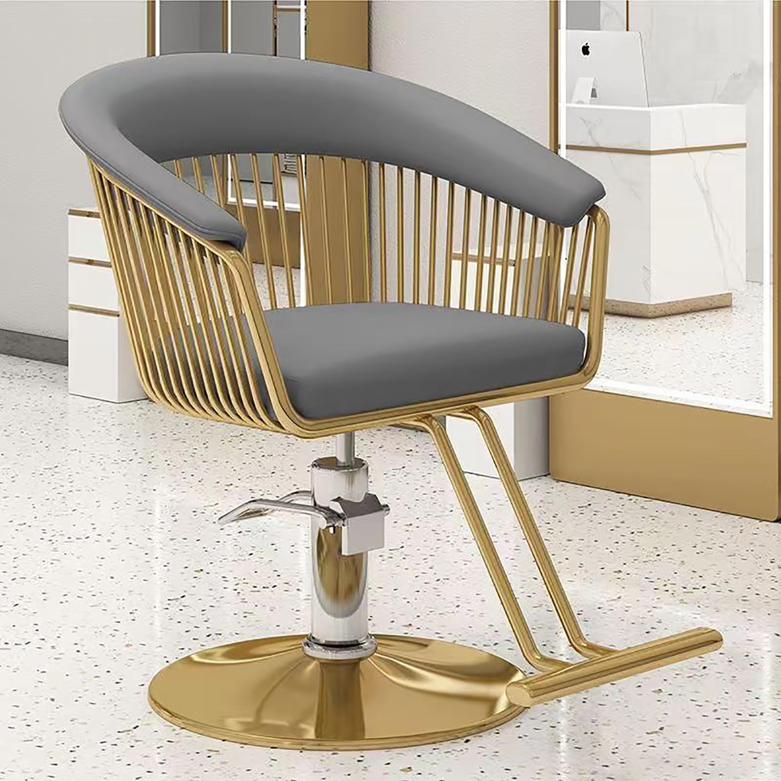 Professional Salon Barber Chair with Swivel Base & Footrest - Heavy Duty Hairdressing Styling Shampoo Chair for Barbershop, Home Salon & Tattoo Parlor - Perfect for Hair Cutting, Coloring & Beauty Services