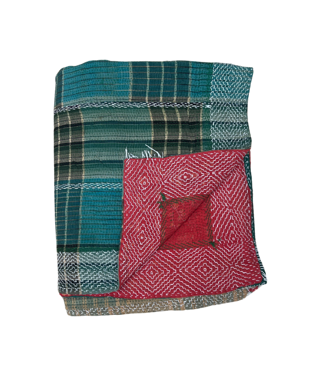 Premium Midweight Kantha Quilt No. 790 - Handmade Cotton Bedspread for Cozy Home Decor | Perfect for Bedroom, Sofa & Boho Style Living Spaces