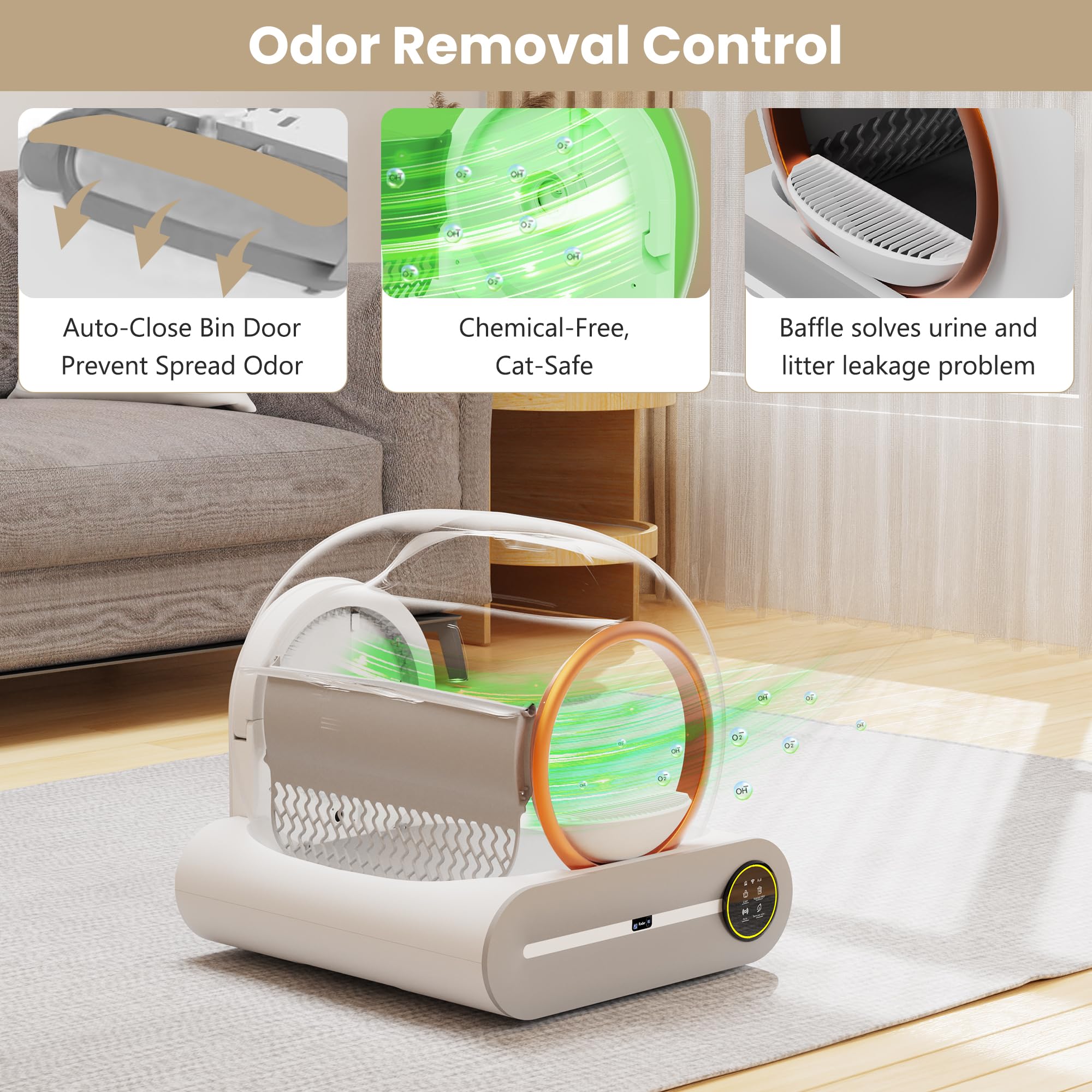 Self Cleaning Litter Box PRO - Automatic Cat Litter Box with APP Control, Odor Removal & Double Layer Trapping Mat for Multiple Cats | Perfect for Smart Homes & Busy Pet Owners