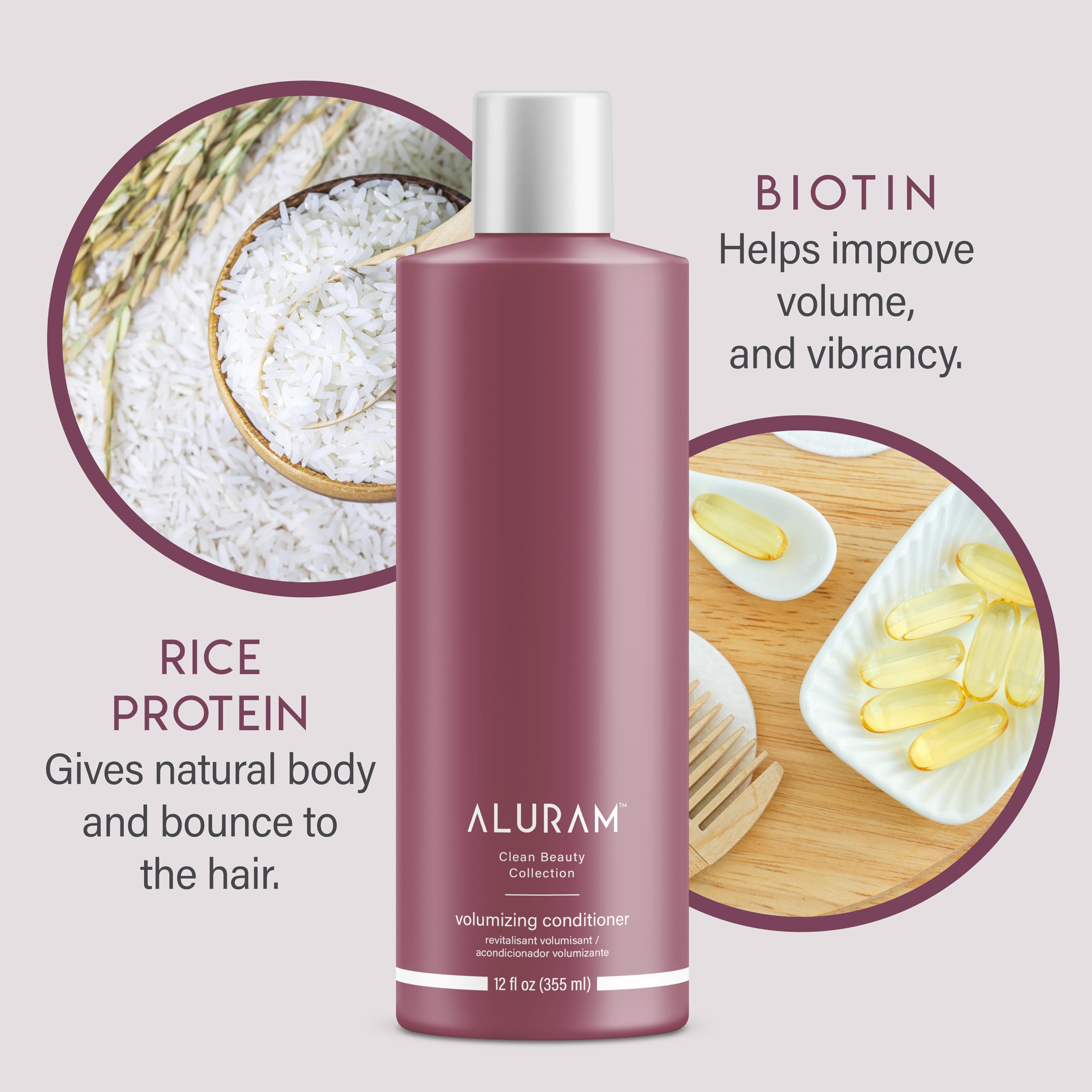 ALURAM Volumizing Shampoo & Conditioner Set - Gentle Non-Drying Hair Cleanser for All Hair Types - Adds Body & Fullness - 12 Fl Oz - Perfect for Daily Use & Fine/Thin Hair Care