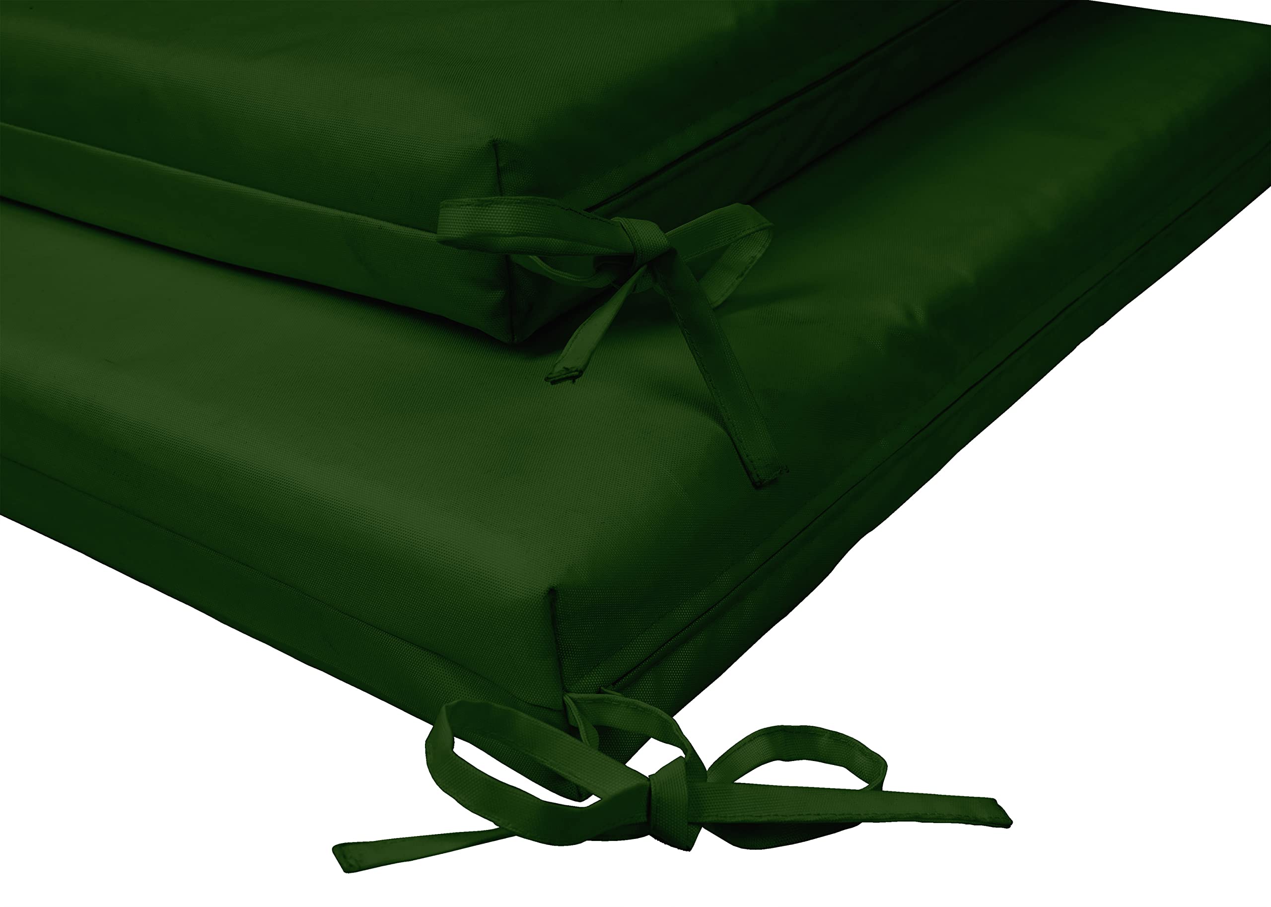 Premium 20x20 Inch Indoor/Outdoor Chair Cushions with Ties - Square Patio Seat Cushions Set of 2, Dark Green - Perfect for Garden Furniture, Deck Chairs & Outdoor Lounging