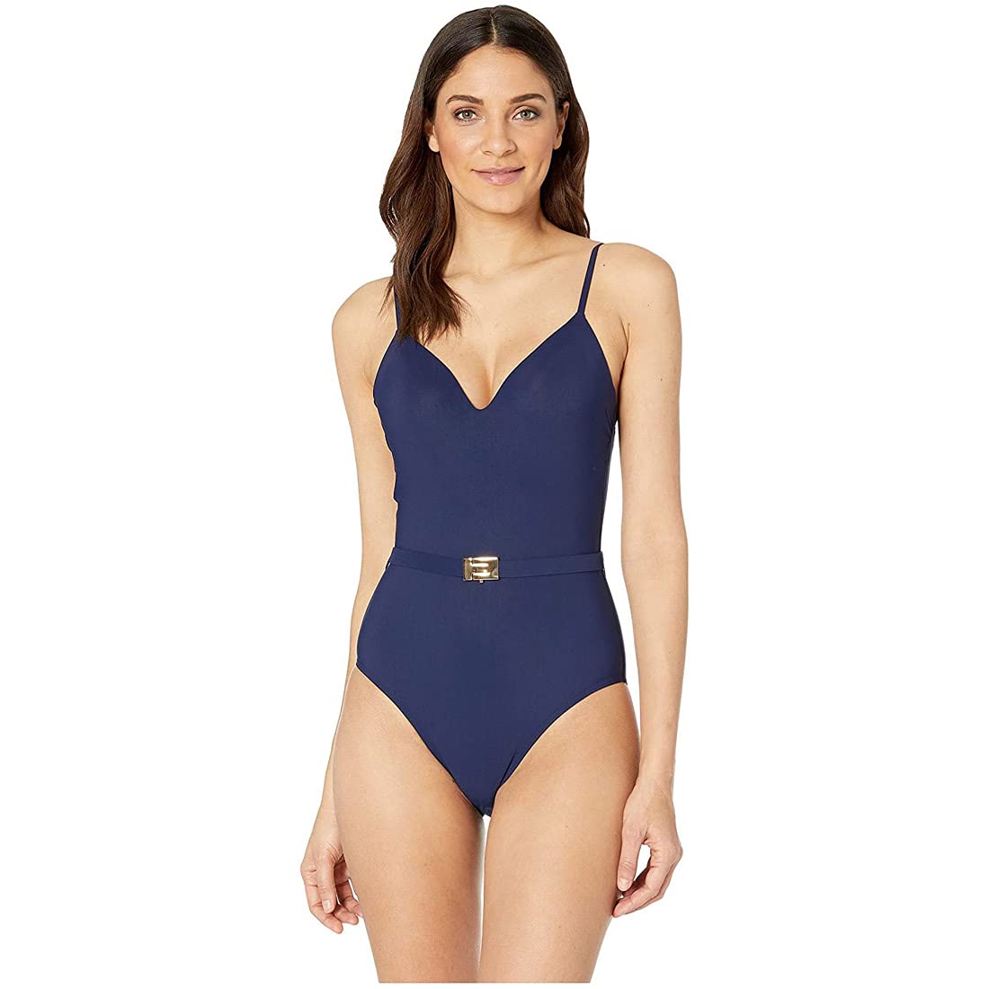 Tory Burch Women's T-Belt One Piece Swimsuit - Elegant Monokini for Beach, Pool & Vacation | Plus Size Swimwear for Summer