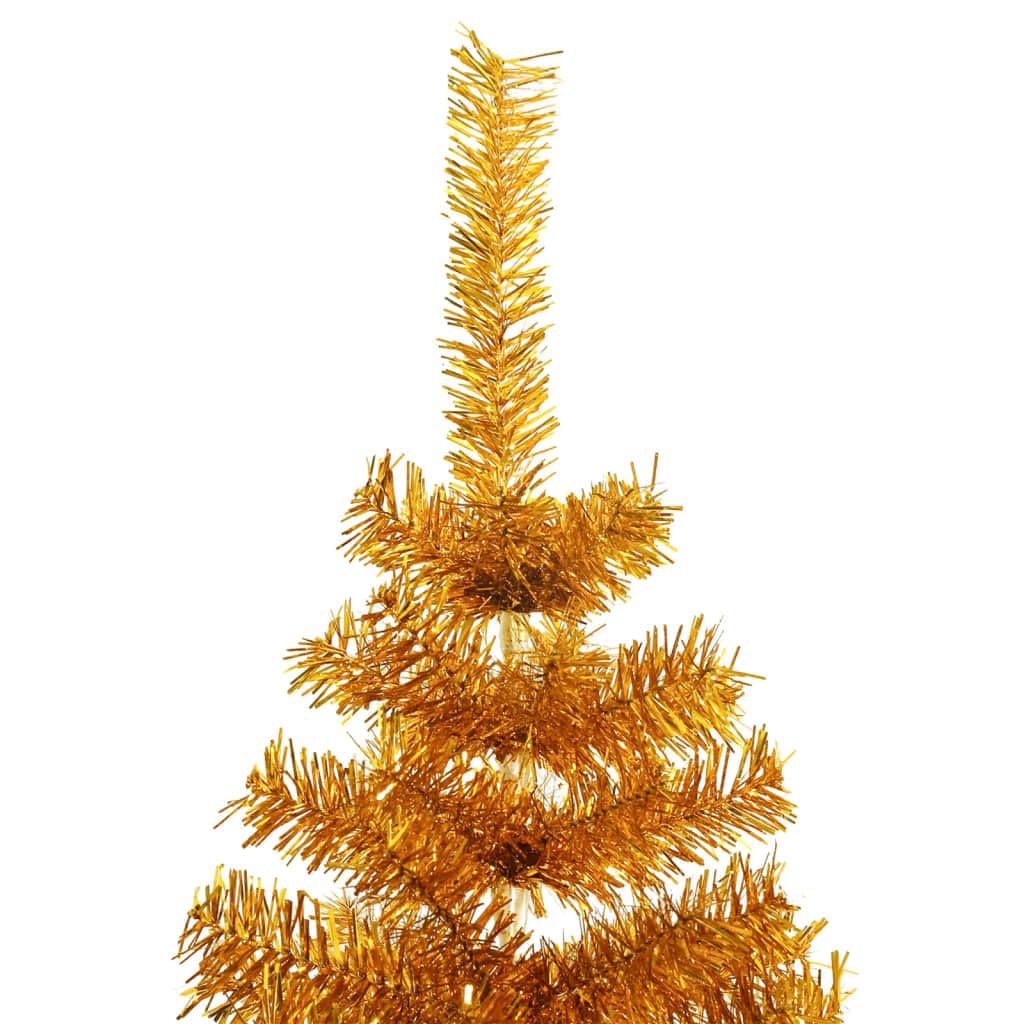 7ft Premium Artificial Christmas Tree with Gold Stand - Realistic PET Branches for Holiday Home Decor & Festive Celebrations