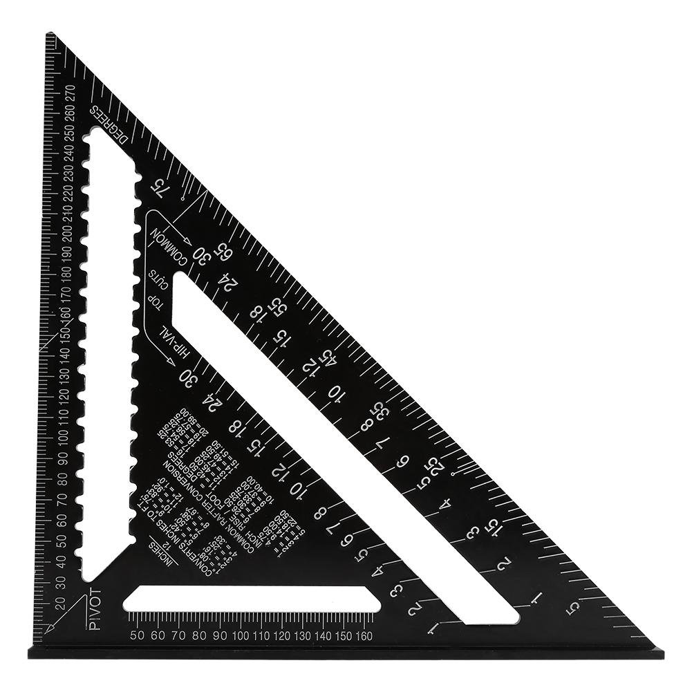 12 Inch Aluminum Alloy Measuring Triangle Ruler - Metric & Imperial Scale for Engineers, Carpenters | Precise Positioning Tool for Woodworking, Metalworking & DIY Projects