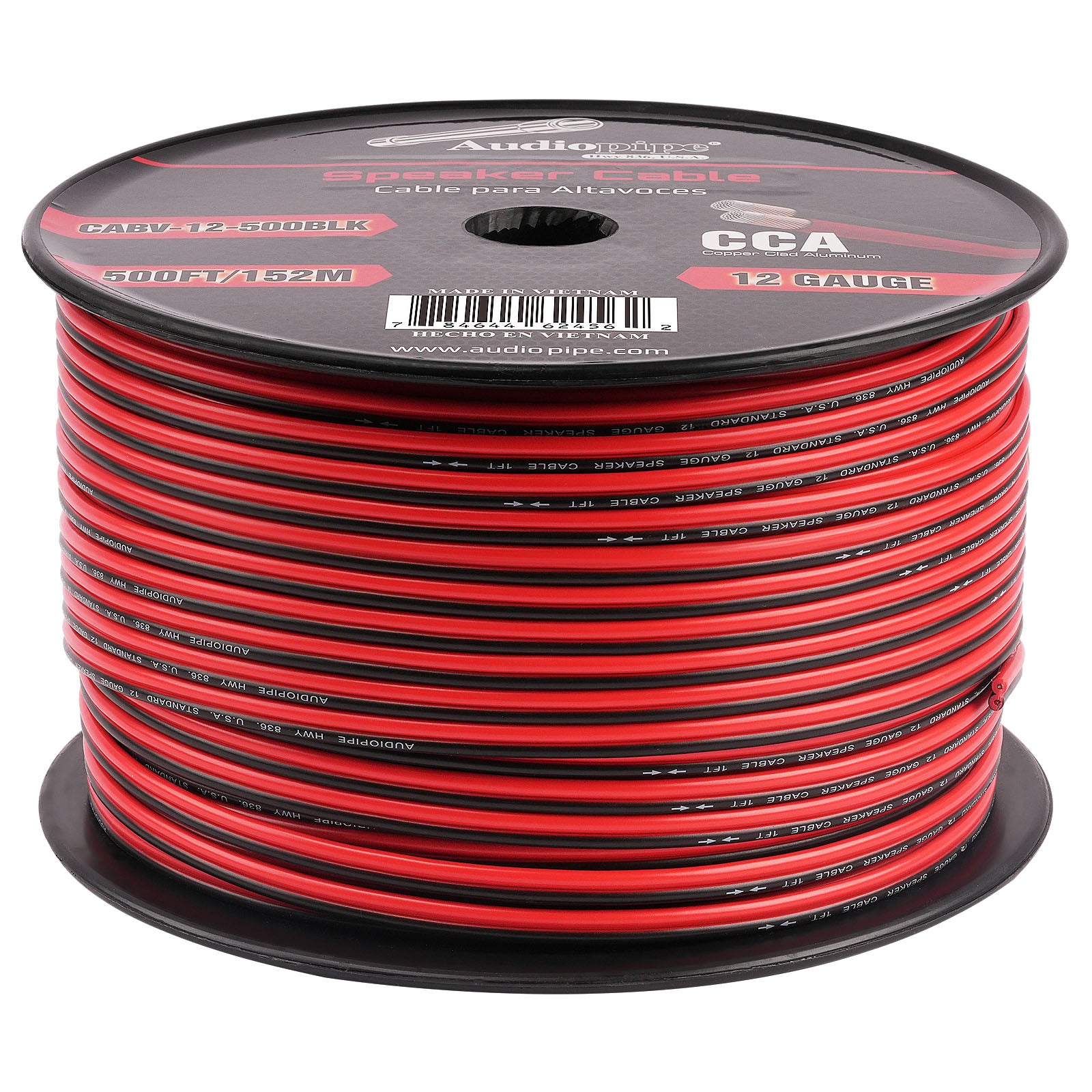 500FT 12AWG High-Quality Speaker Cable - Oxygen-Free Copper Wire for Home Theater, Studio & Outdoor Audio Systems (CABV 12 500BLK) - Perfect for Surround Sound, PA Systems & Professional Installations