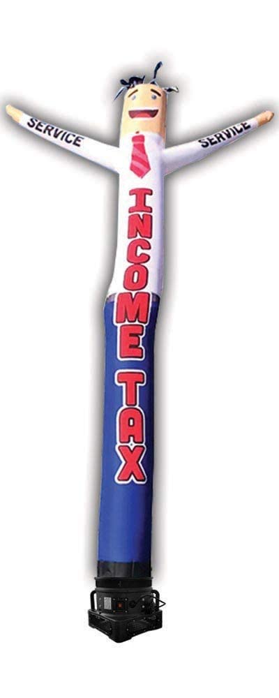 20ft Inflatable Tube Man Air Dancer - White & Blue Advertising Solution with 1HP 2-Speed Blower | Perfect for Car Dealerships, Grand Openings & Outdoor Promotions