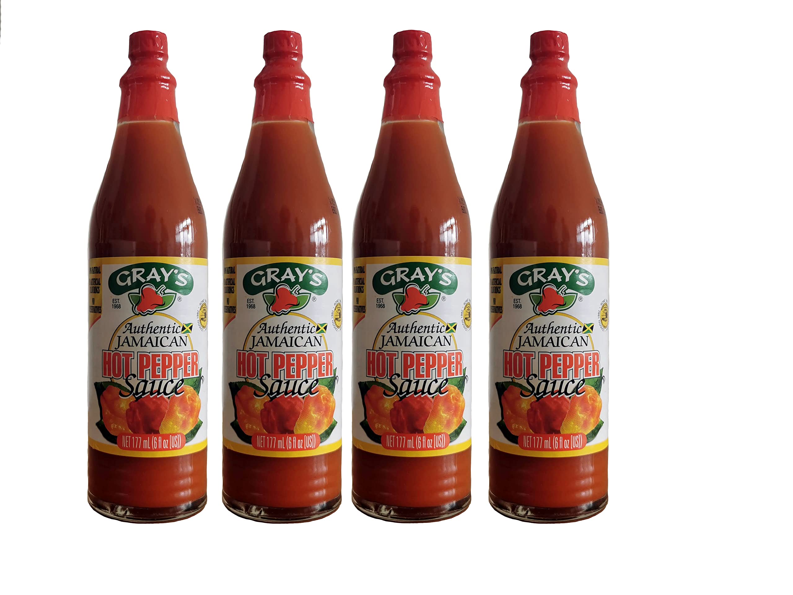 Authentic Jamaican Gray's Hot Pepper Sauce - 6 fl oz - Spicy Caribbean Flavor for Grilling, Cooking & Seasoning