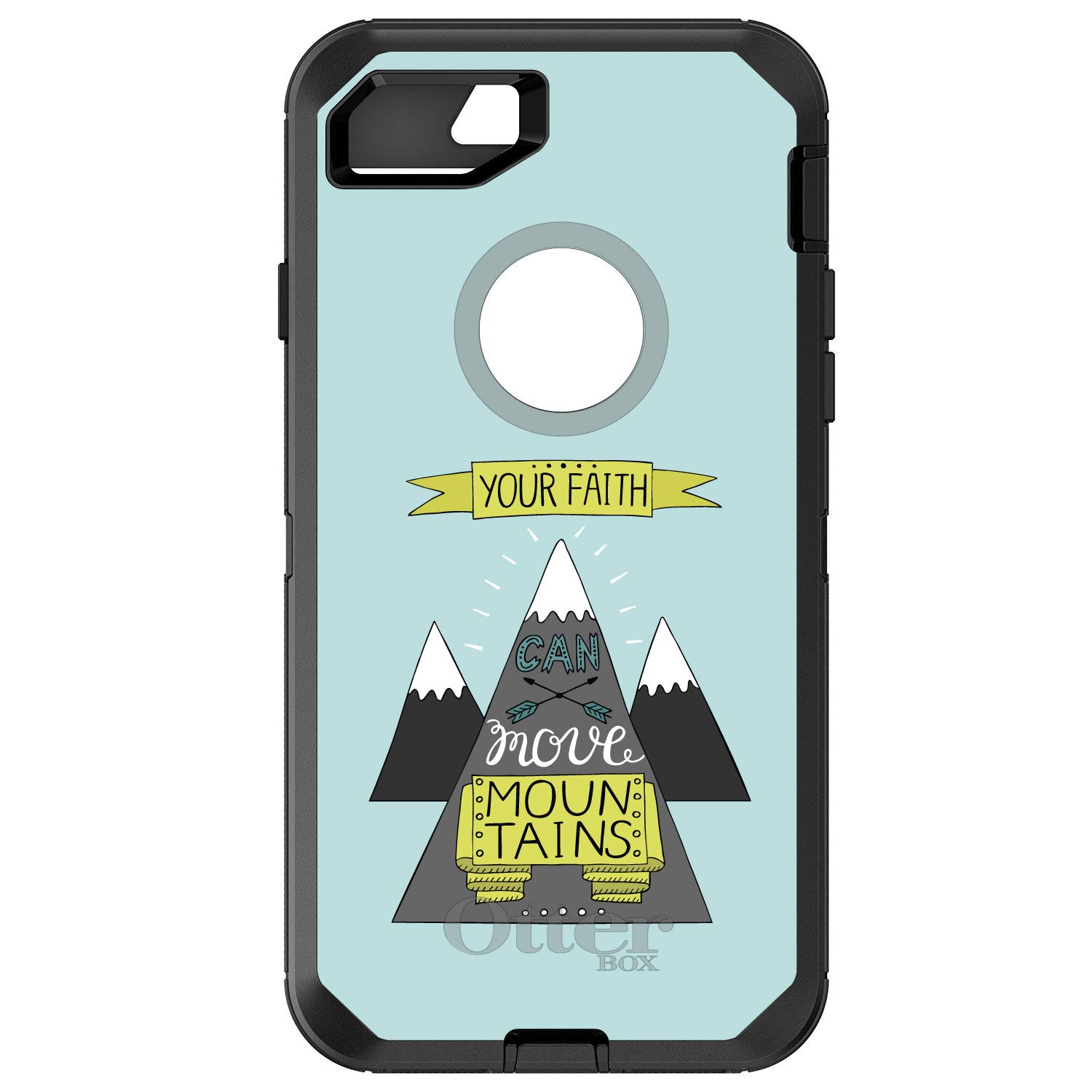 DistinctInk iPhone 7 Plus / 8 Plus Case (5.5 Inch) - Heavy Duty Protective Cover with Shock Absorption | Replacement for OtterBox Defender | Black Custom Design | Perfect for Outdoor Activities, Work & Daily Use