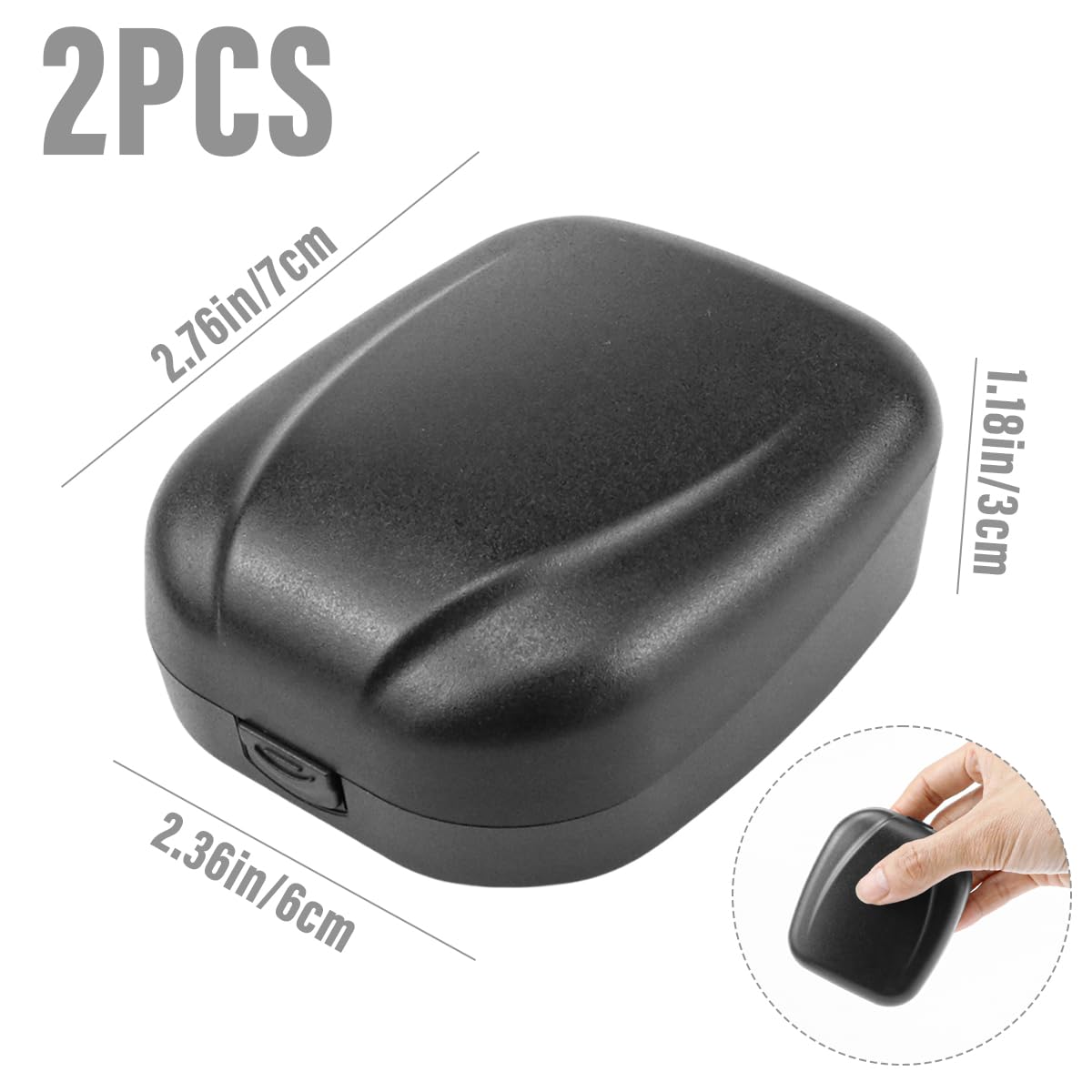2 Pack Waterproof Hearing Aid Storage Case - Hard Protective Travel Box for Hearing Aids & Accessories - Perfect for Travel, Home & Daily Use