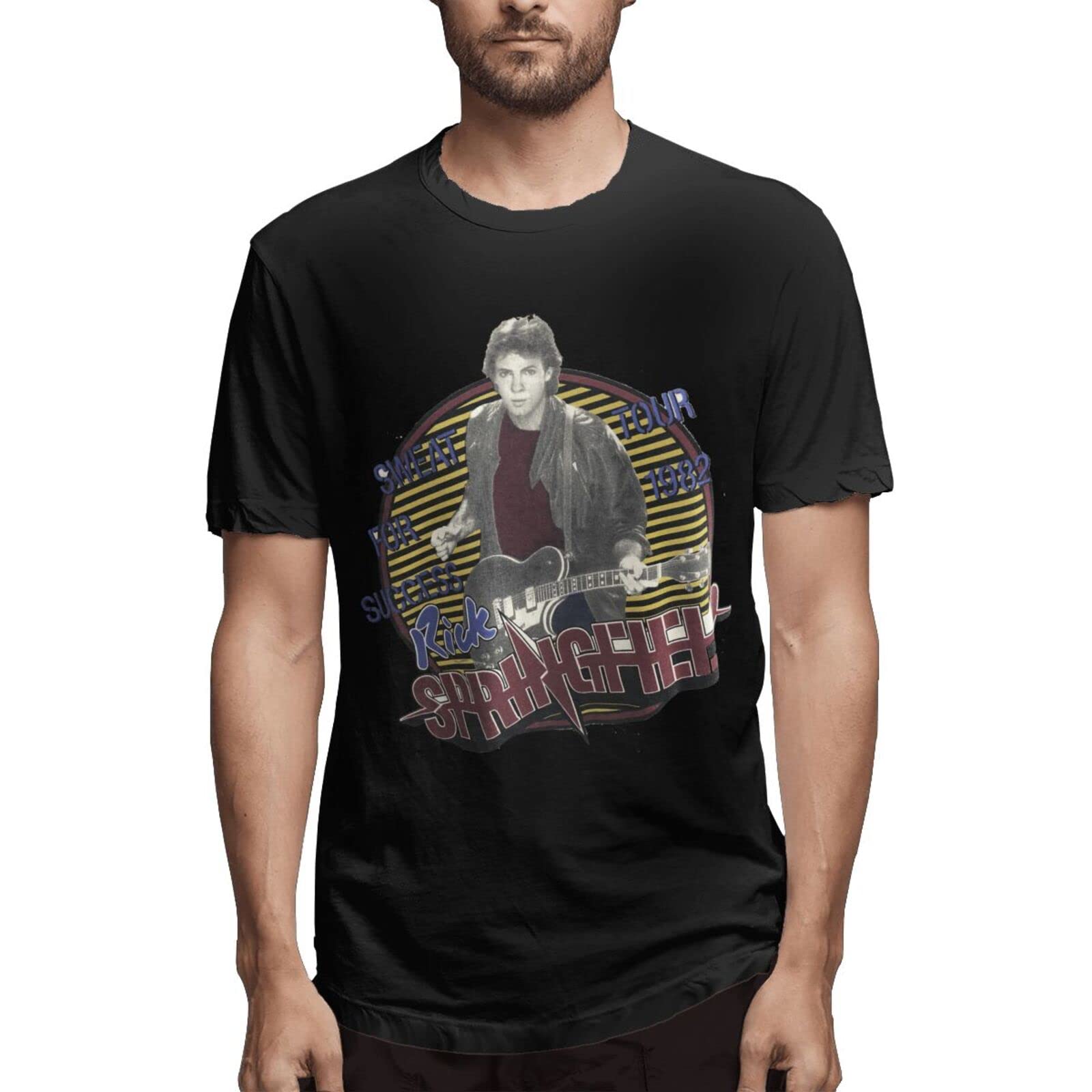 American Rick Music Springfield T-Shirt for Men & Youth - Short Sleeve Crewneck Casual Tee - Cool Custom Graphic T-Shirts - X-Large Black - Perfect for Concerts, Music Festivals & Casual Wear