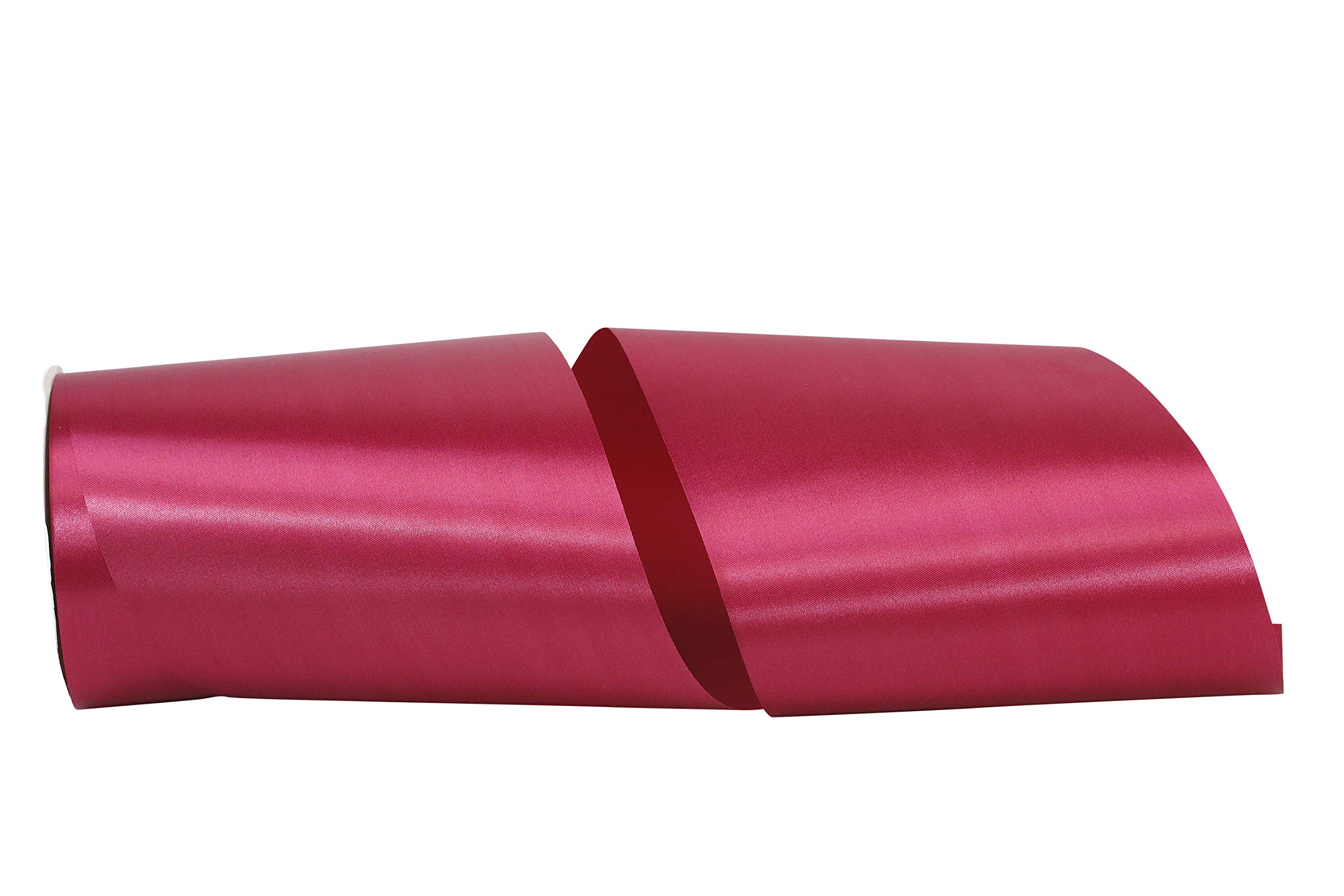 Reliant Ribbon Single Face Satin Allure SFS Ribbon - 6 Inch x 50 Yards, Wine Red - Perfect for Gift Wrapping, Wedding Decorations & Craft Projects