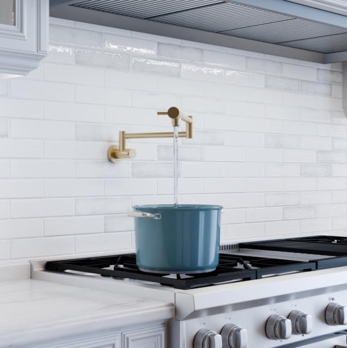 Fienza 228120UB Kaya Pot Filler Faucet in Urban Brass Finish - Premium Kitchen Sink Faucet for Easy Pot Filling, Ideal for Cooking, Baking & Large Pots