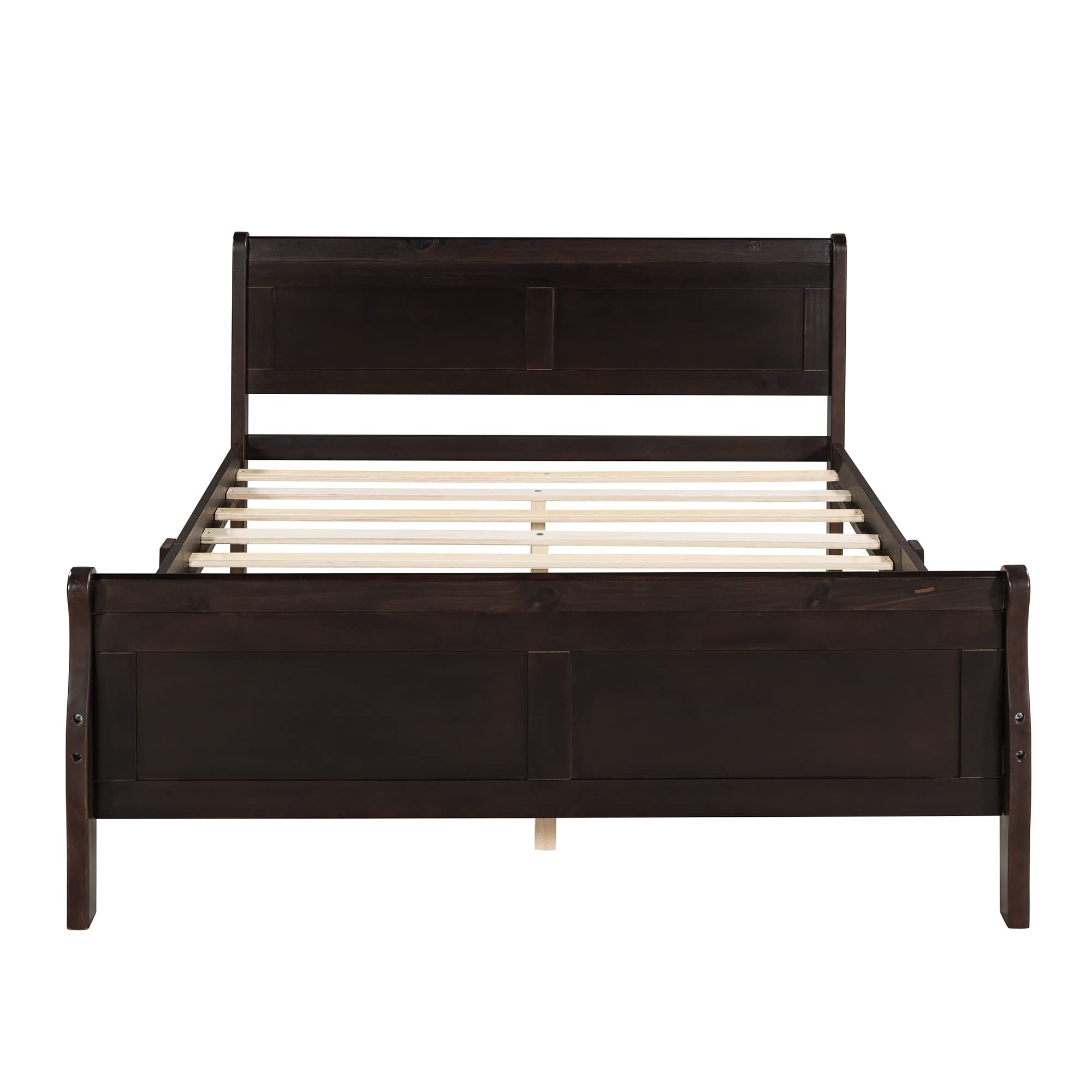 Harper & Bright Designs Queen Wood Platform Bed Frame with Headboard & Slats - No Box Spring Needed - Sturdy Support Legs for Bedroom, Guest Room & Dorm