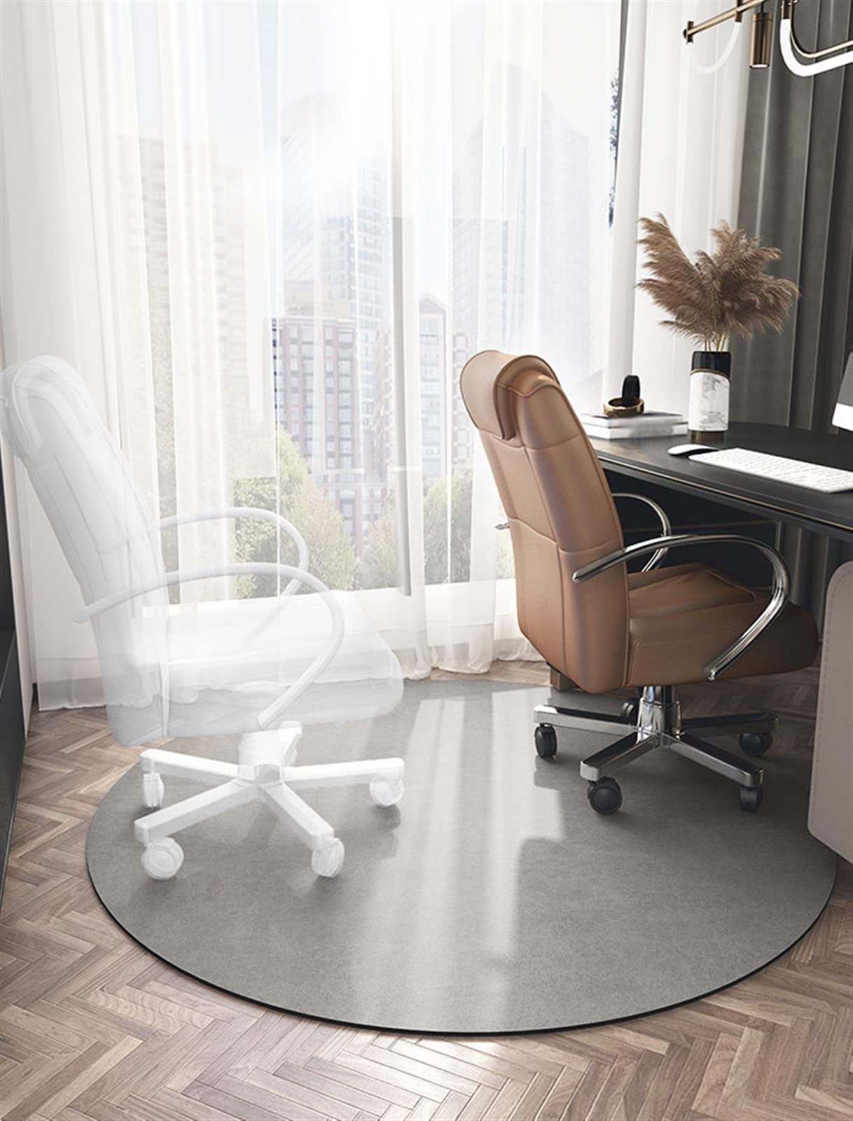 Premium Round Office Chair Mat for Hardwood Floors - 56