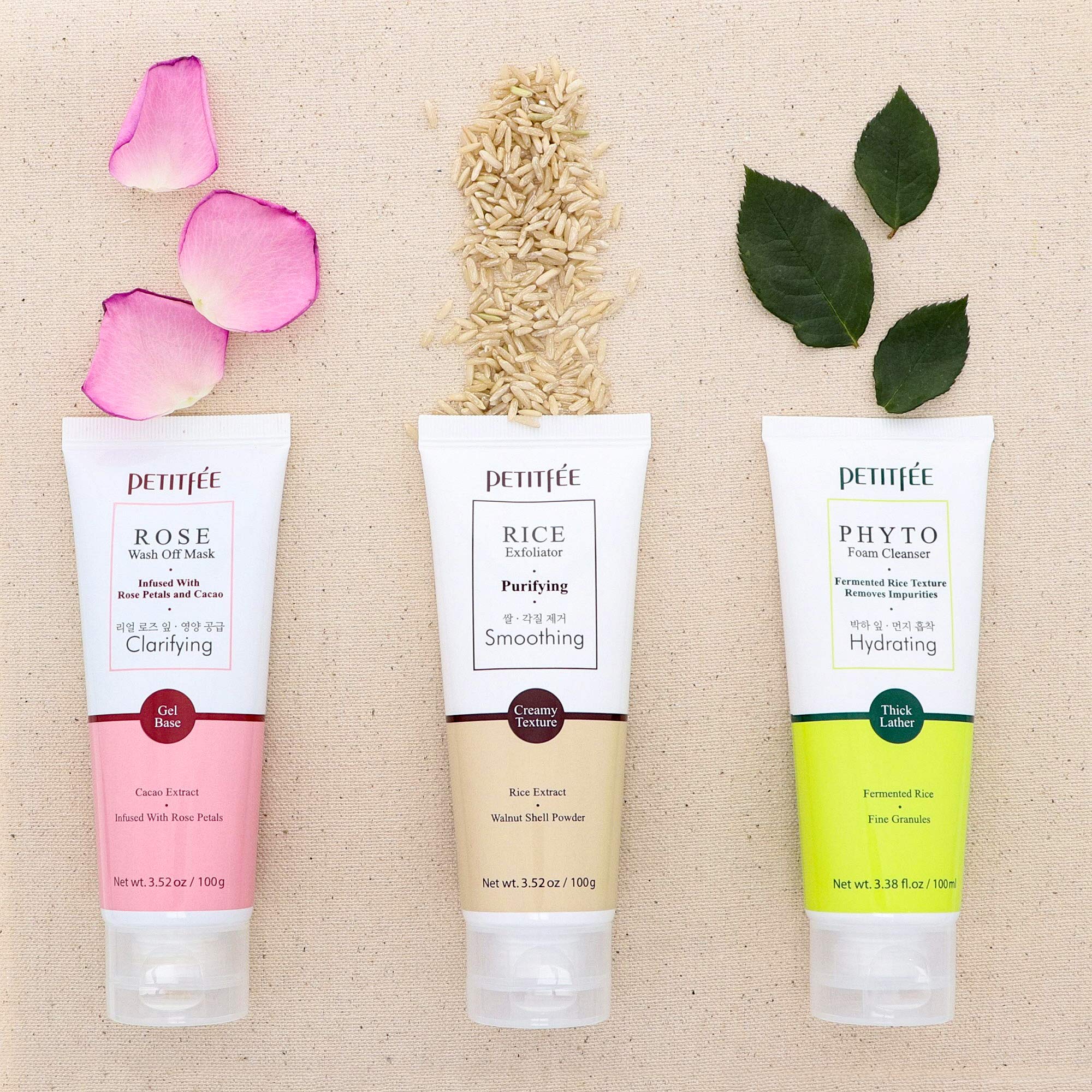 Petitfee Rose Wash Off Mask with Antioxidants & Vitamins - Collagen Boosting, Dark Spot Reducing Facial Mask with Rose Extracts for Youthful Skin (3.52 oz) | Perfect for Nighttime Skincare Routine & Spa Day Self-Care