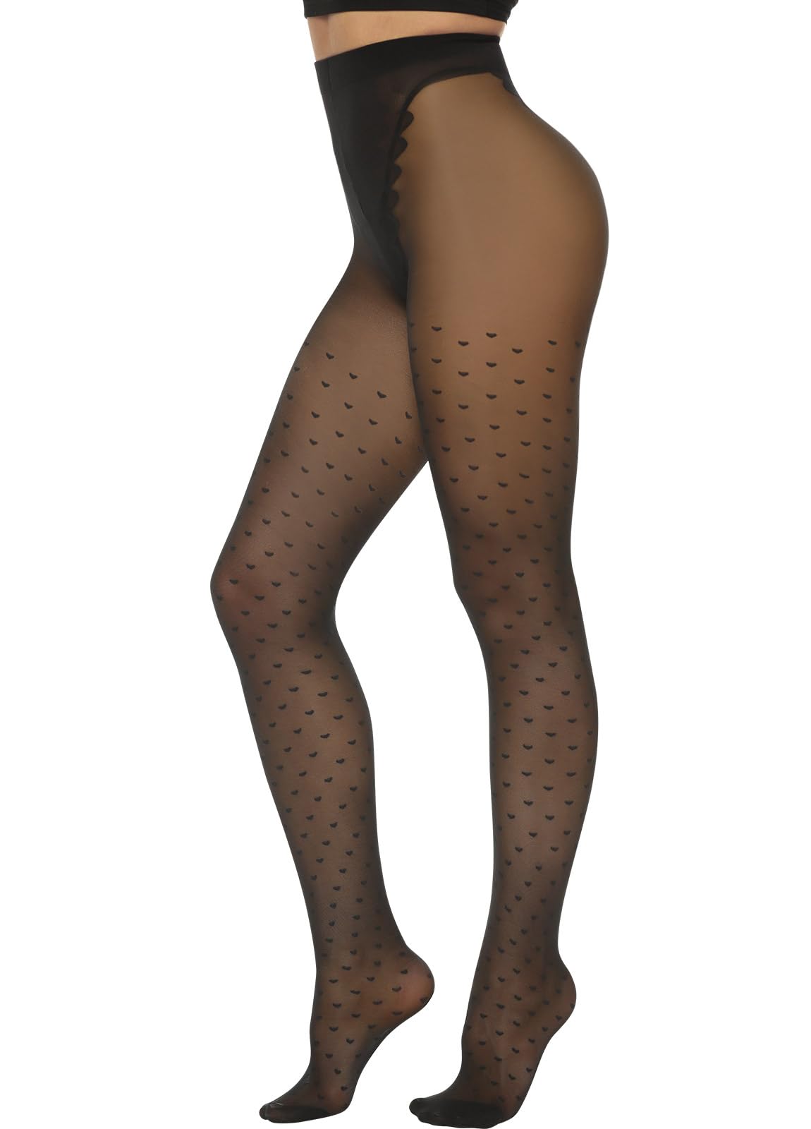 MANZI Women's 20 Denier Sheer Patterned Tights - Elegant Pantyhose Stockings for Daily Wear, Office & Special Occasions