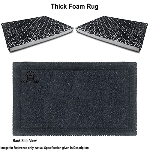 Anti-Fatigue Kitchen Mat with Cushioned Comfort, Waterproof Non-Slip Heavy Duty Foam Rug for Kitchen, Floor, Home, Office, Sink, Laundry, and Standing Desk (Black, 18''x30'')
