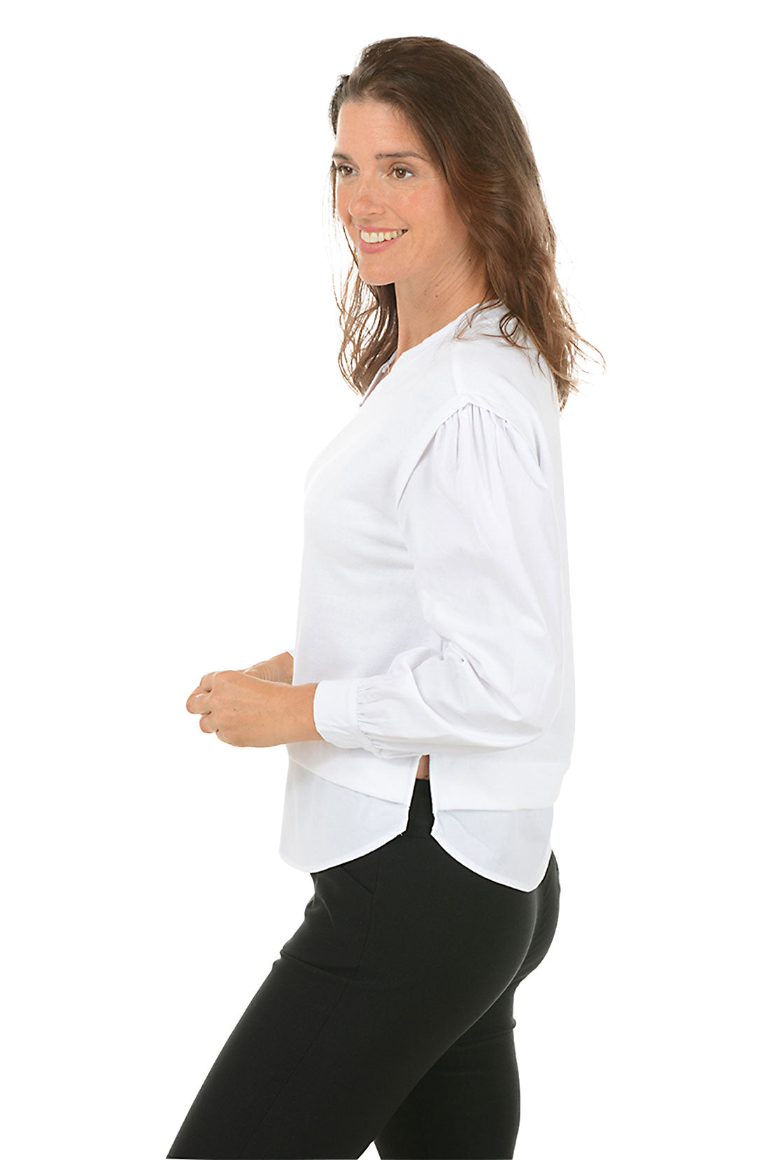 Women's Fashion Poplin Layered Long Sleeve Blouse - Casual Office Wear & Spring Outfit Essential