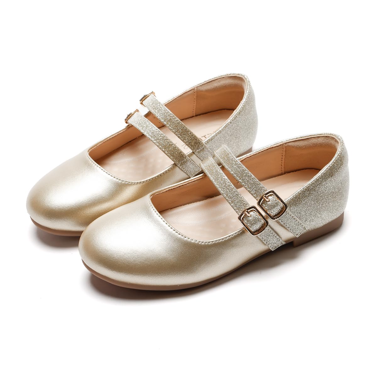 SOFTKIDS Toddler Girls Dress Shoes - Mary Jane Princess Ballet Flats with Glitter for Little Kids | Perfect for Parties, Weddings & Special Occasions