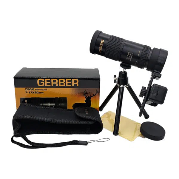 Gerber Zoom 17 7x30 Monocular - Compact High Power Monocular Telescope for Bird Watching, Hunting, Hiking & Outdoor Adventures