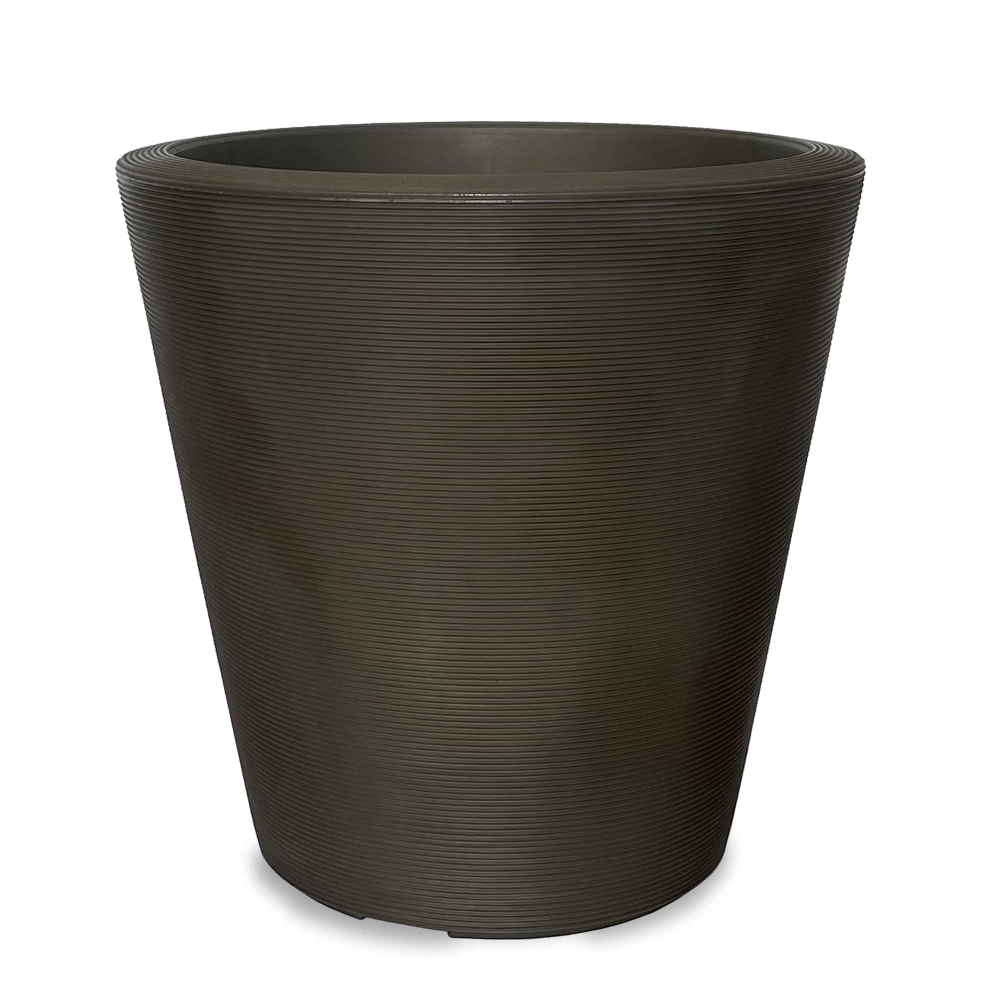 Crescent Garden Madison Planter - 26 Inch Double-Walled Plant Pot in Old Bronze - Indoor/Outdoor Decorative Flower Pot for Patio, Garden, and Home Decor