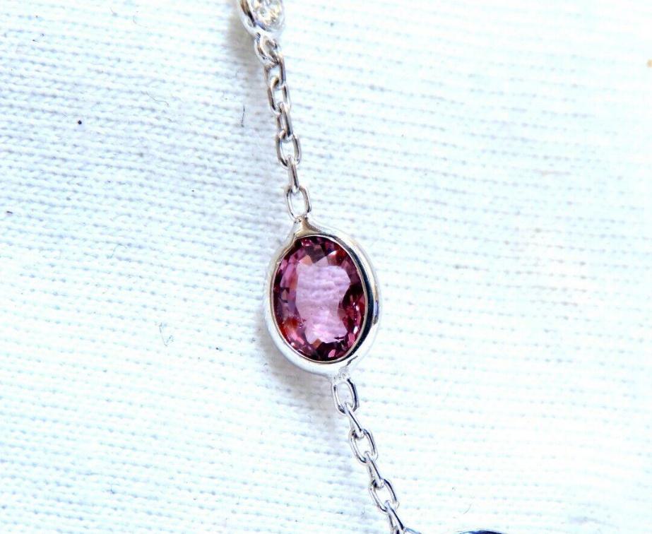 25.10ct Multi-Colored Natural Spinel Diamond Tennis Necklace in 14K Gold - Elegant Jewelry for Weddings, Parties & Special Occasions (Ref 12307)