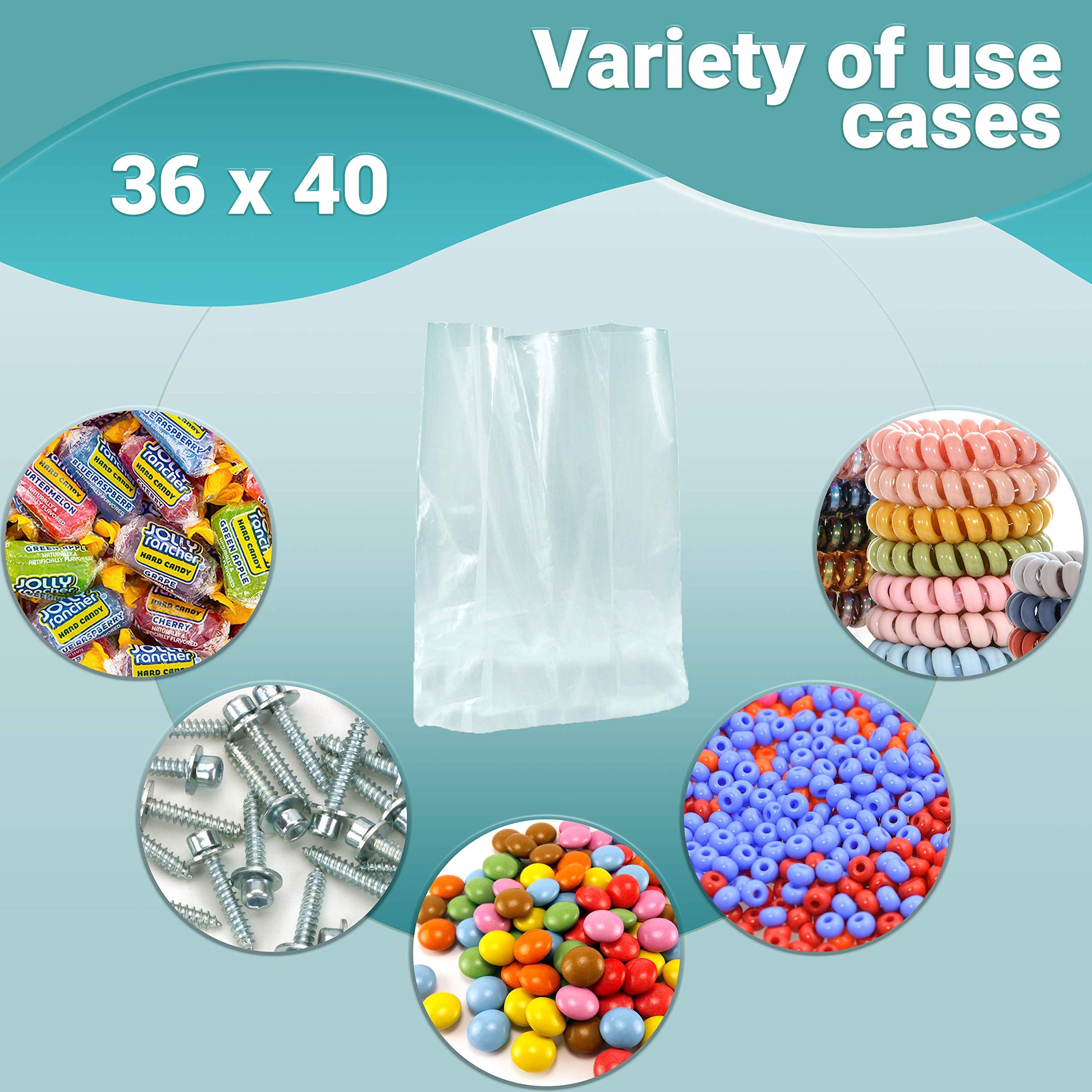 APQ 250 Pack 36x40 X-Large Jumbo Clear Flat Poly Bags - 1.25 Mil Thickness Plastic Storage & Transport Bags | Perfect for Industrial Use, Food Service, Healthcare & Retail Packaging