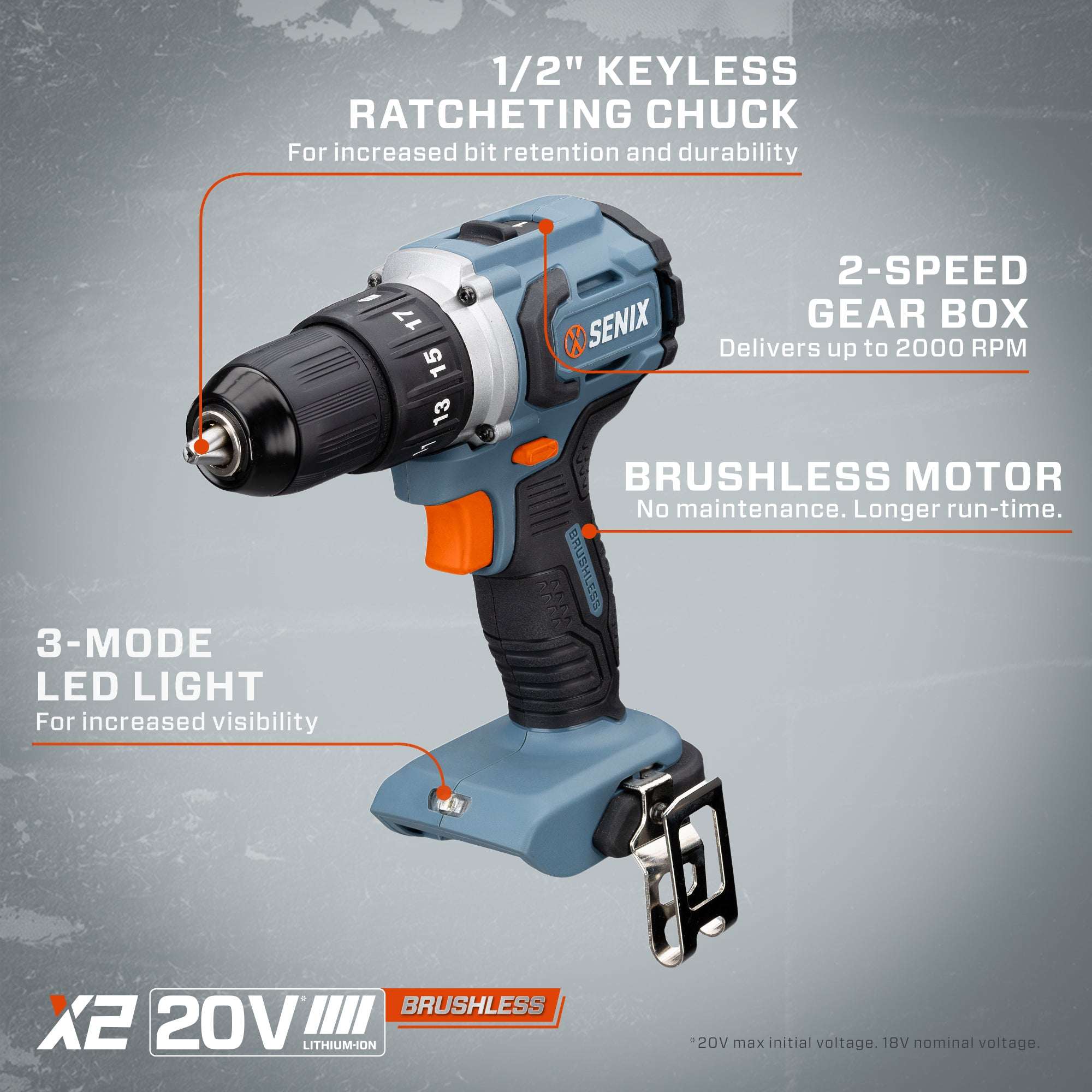 X2 20V Max* Brushless Cordless Drill Driver & Impact Driver Combo Kit - 1/2
