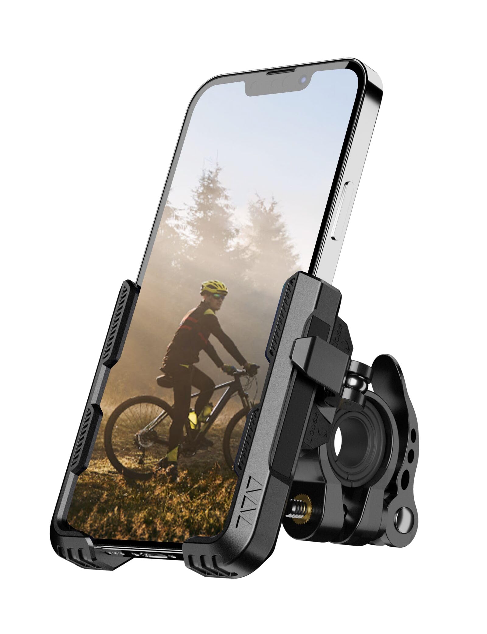 360° Rotatable Bike Phone Mount Holder for Electric, Mountain, Scooter & Dirt Bikes - Universal Smartphone Compatible 4.0-7.0 Inches - Perfect for GPS Navigation, Cycling & Outdoor Adventures