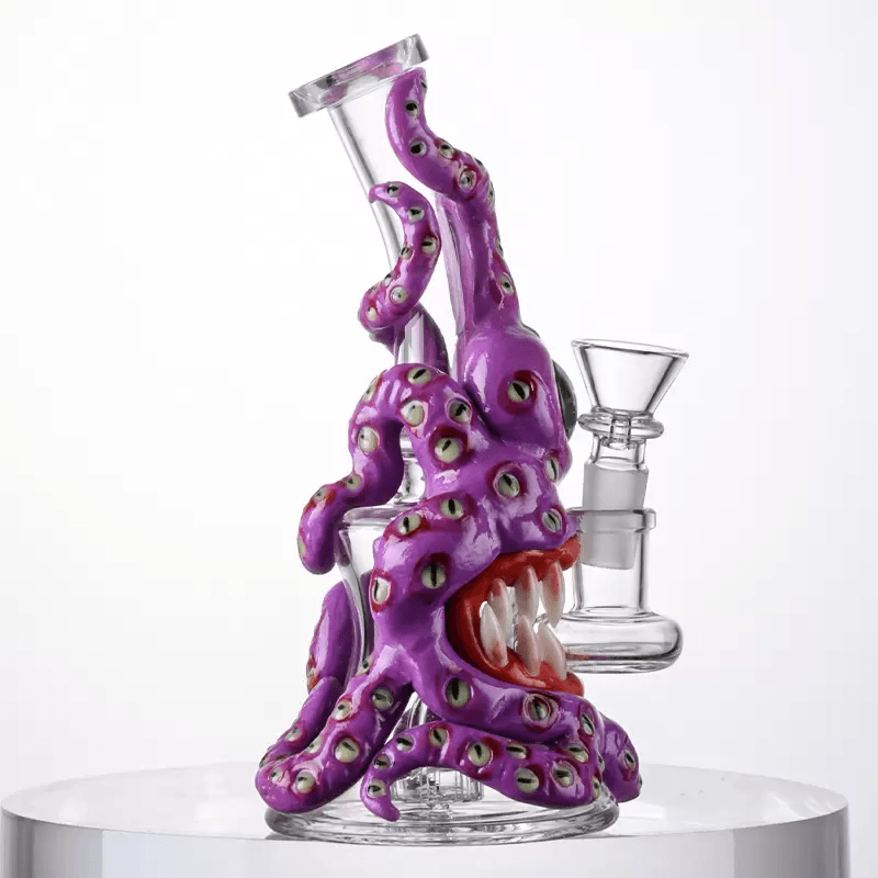 7 Inch Octopus Dab Rig - Mini Water Bong with 14mm Joint | Portable Glass Pipe for Concentrates & Herbs | Perfect for Home Use & Travel