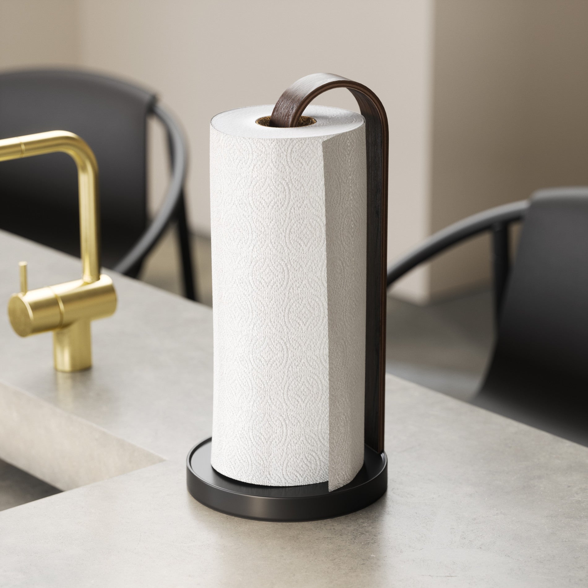 Bellwood Stainless Steel Paper Towel Holder - Wall Mount or Countertop, Rustproof & Durable for Kitchen, Bathroom, Office - Perfect for Easy Access to Paper Towels