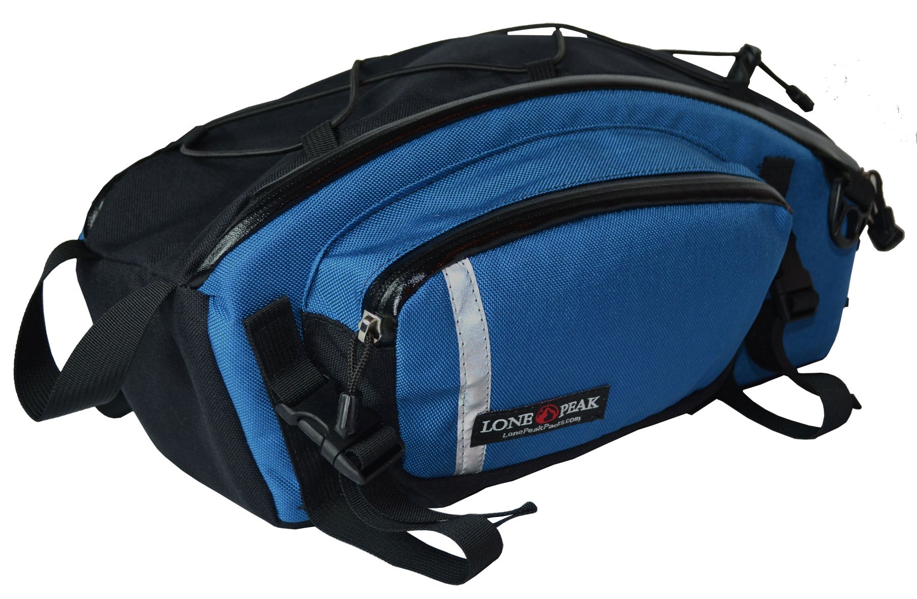 **Lone Peak Swayback Bicycle Rear Rack Bag - Large Capacity Waterproof Bike Seat Bag with Zipper & Pocket | 1000D Nylon Cycling Storage Panniers | Perfect for Commuting, Travel & Outdoor Adventures (Blue)**