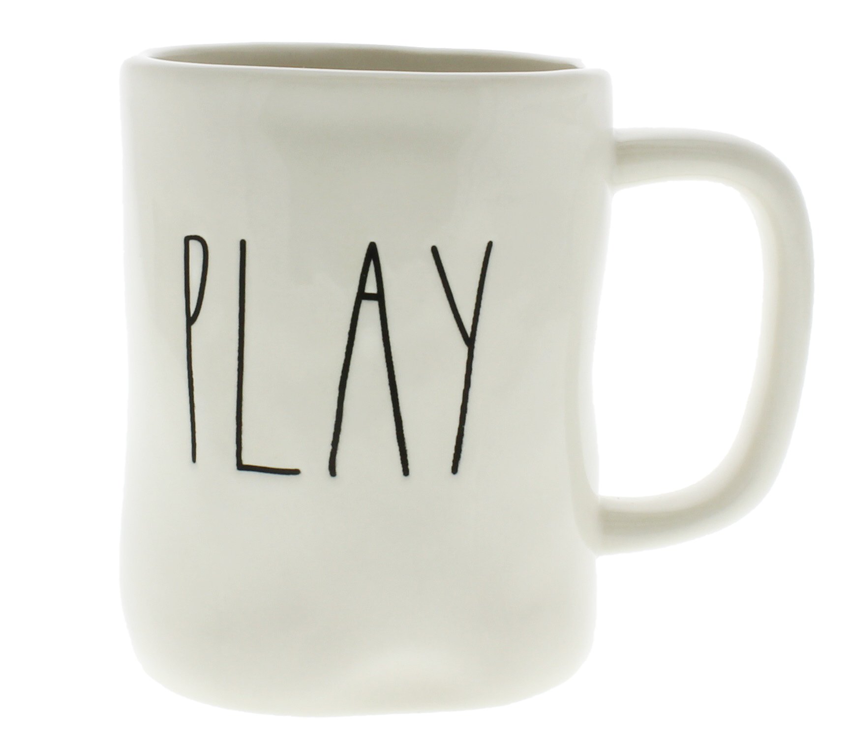 Rae Dunn by Magenta PLAY Ceramic Large Coffee Mug - Perfect for Home, Office & Gift Giving - 15oz Handmade Ceramic Cup for Tea, Hot Chocolate & Morning Coffee