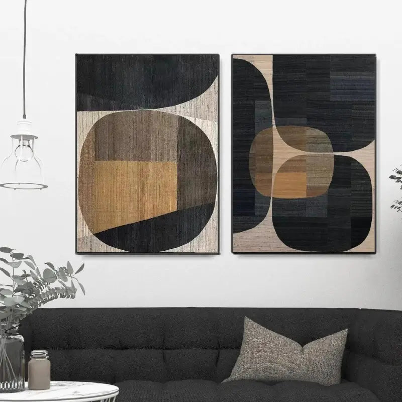 Abstract Tranquility Set of 2 Modern Canvas Wall Art - Minimalist Home Decor for Living Room, Bedroom & Office #WS017