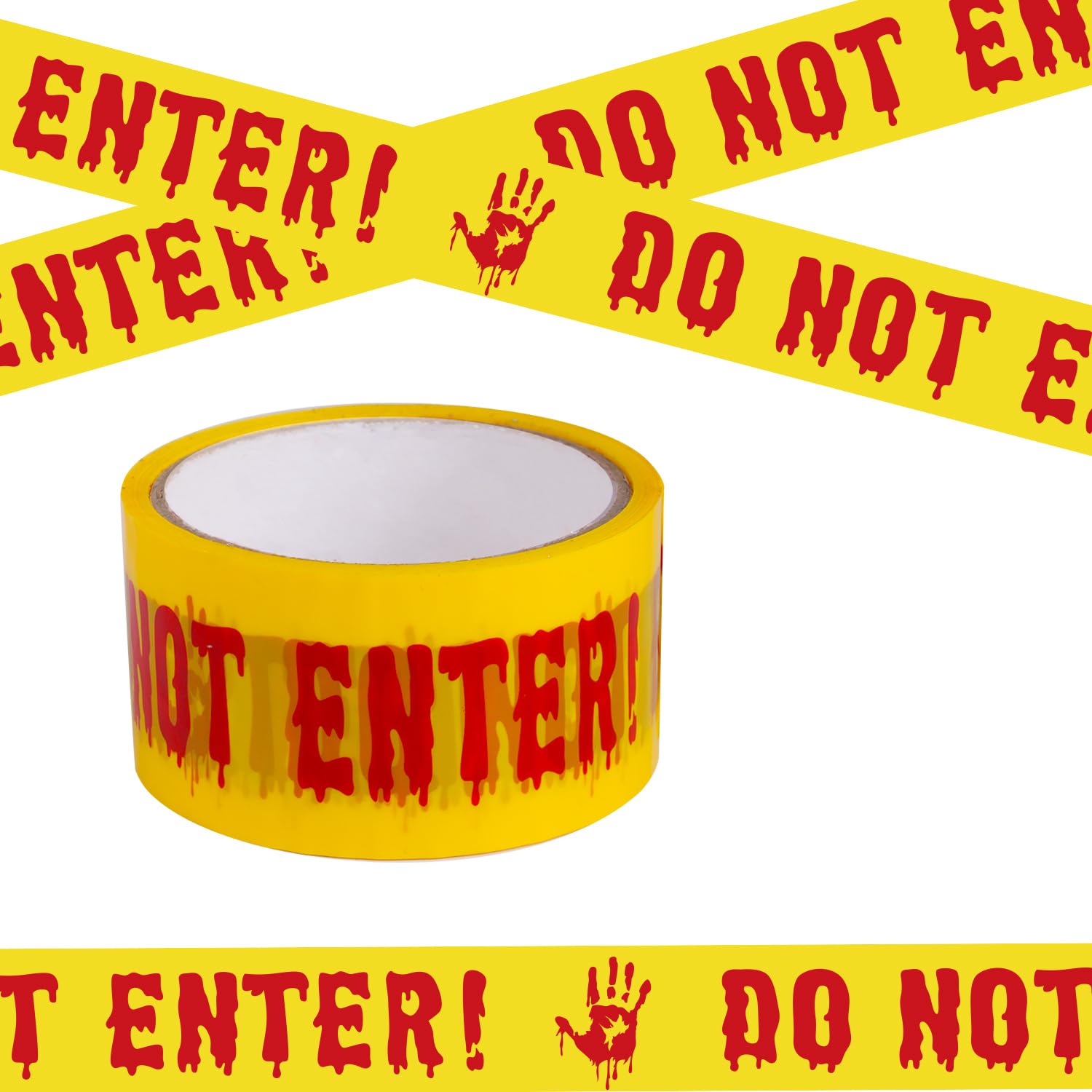 DIYASY Halloween Caution Tape Decorations - 1.9inch x 82ft Yellow Scary Danger Warning Tape for Haunted House, Party & Outdoor Decor - Perfect for Halloween Parties, Haunted Houses, Crime Scene Themes & Spooky Events