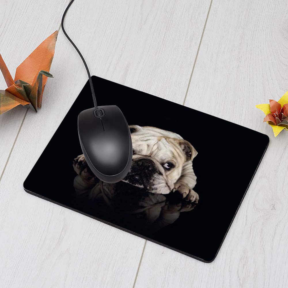 Bulldog Gaming Mouse Pad - Non-Slip Rubber Base, 9.5x7.9 Inch Cute Dog Design Computer Mouse Mat for PC, Laptop & Office Desk - Perfect for Gamers, Work & Home Office Use