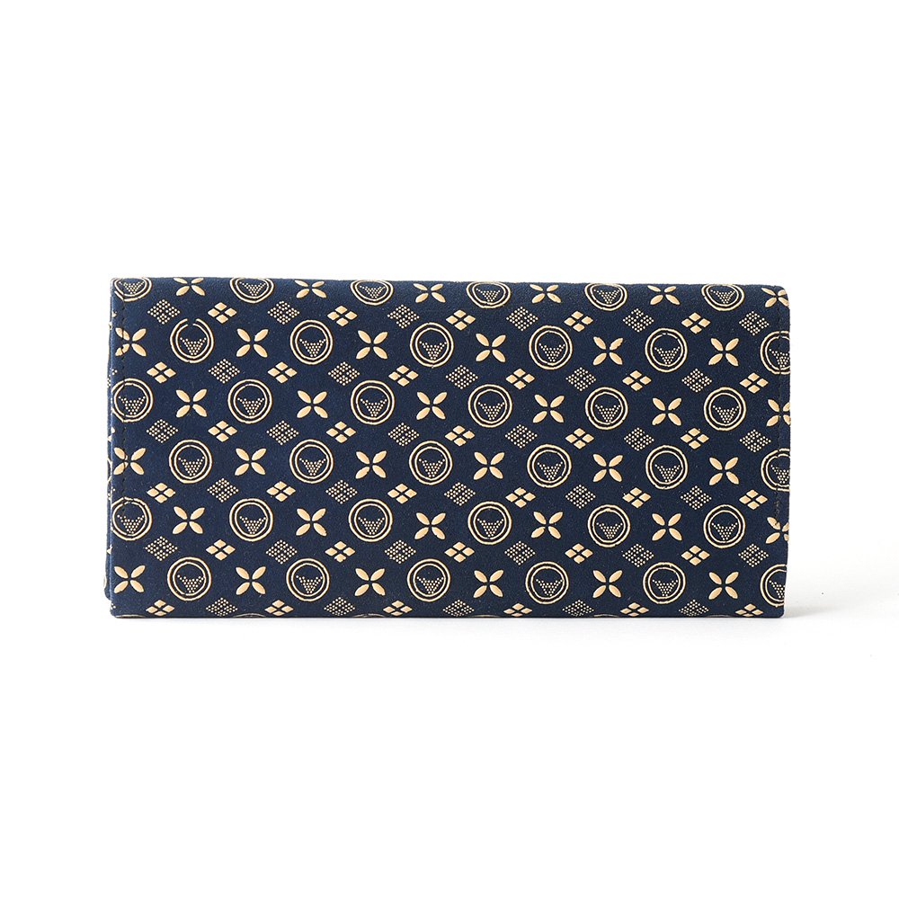 Premium Japanese Deerskin Leather Long Wallet with Urushi Lacquer - Mt. Fuji Iron Blue Design | Handcrafted in Japan | Luxury Bifold Wallet for Men & Women | Perfect Gift for Business Professionals & Travelers