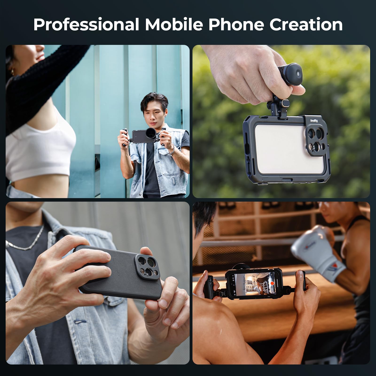 SMALLRIG iPhone 16 Pro Video Cage - Universal Phone Mount with T-Mount Lens Backplate, MagSafe Compatible, Quick Release System for Professional Videography, Vlogging & Content Creation - Perfect for YouTube, TikTok & Live Streaming