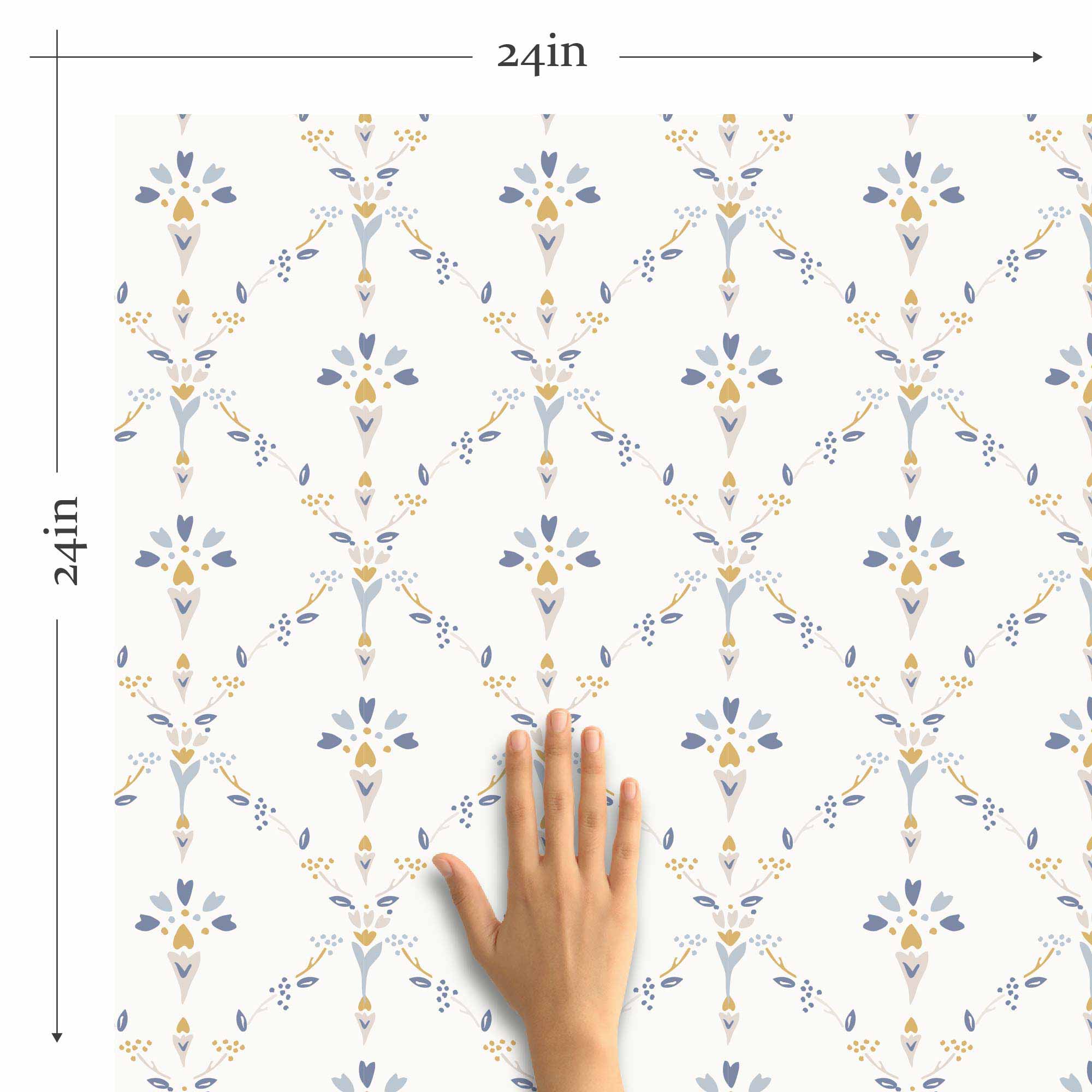 Beige Floral Peel and Stick Removable Wallpaper - Self-Adhesive Wall Decal for Bedroom, Living Room, Nursery & Office Decor